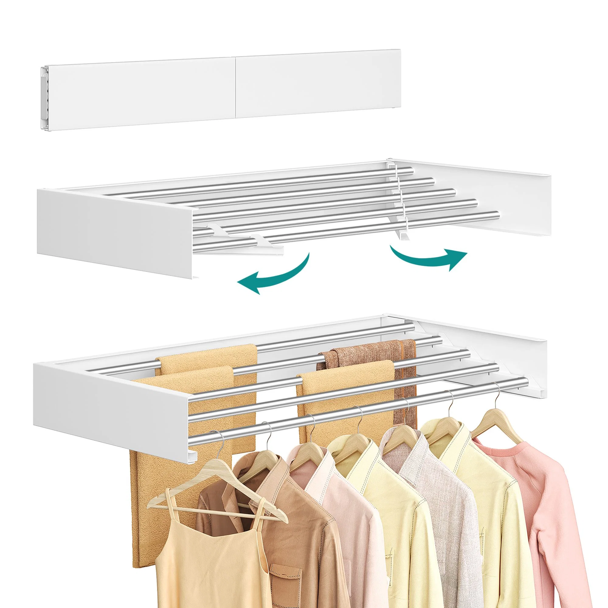 Eco-Friendly SONGMICS SONGMICS Wall Mounted Drying Rack Green