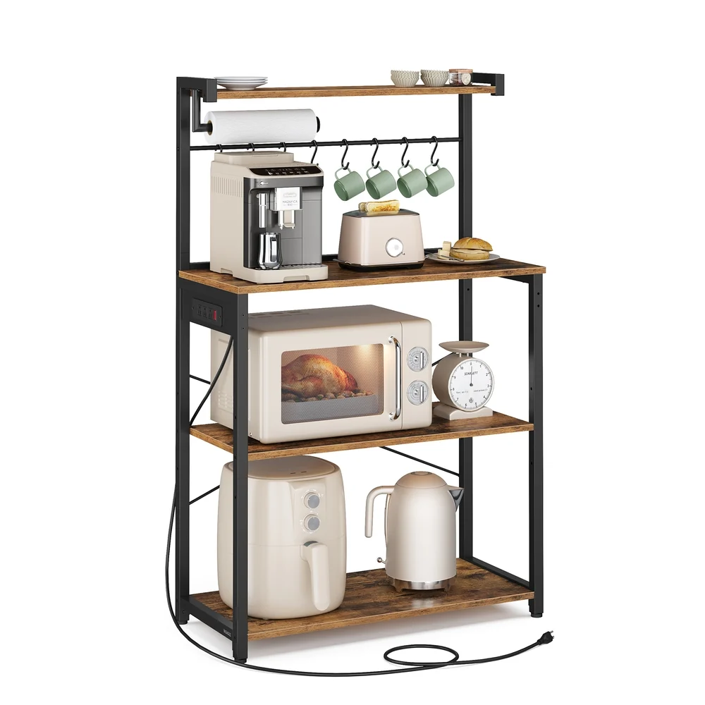 Consistent VASAGLE VASAGLE BARNET Collection - Kitchen Bakers Rack with Power Outlet World-Class