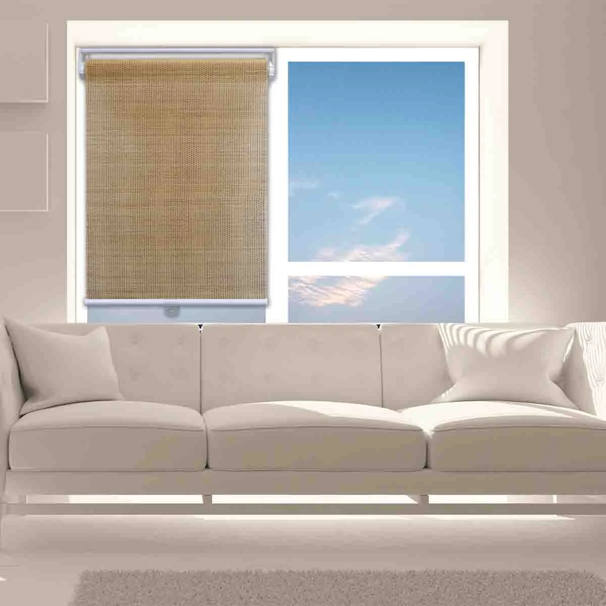 Artisan Lauren Taylor - Bamboo Cordless Roller Blind light brown Easy-to-Use