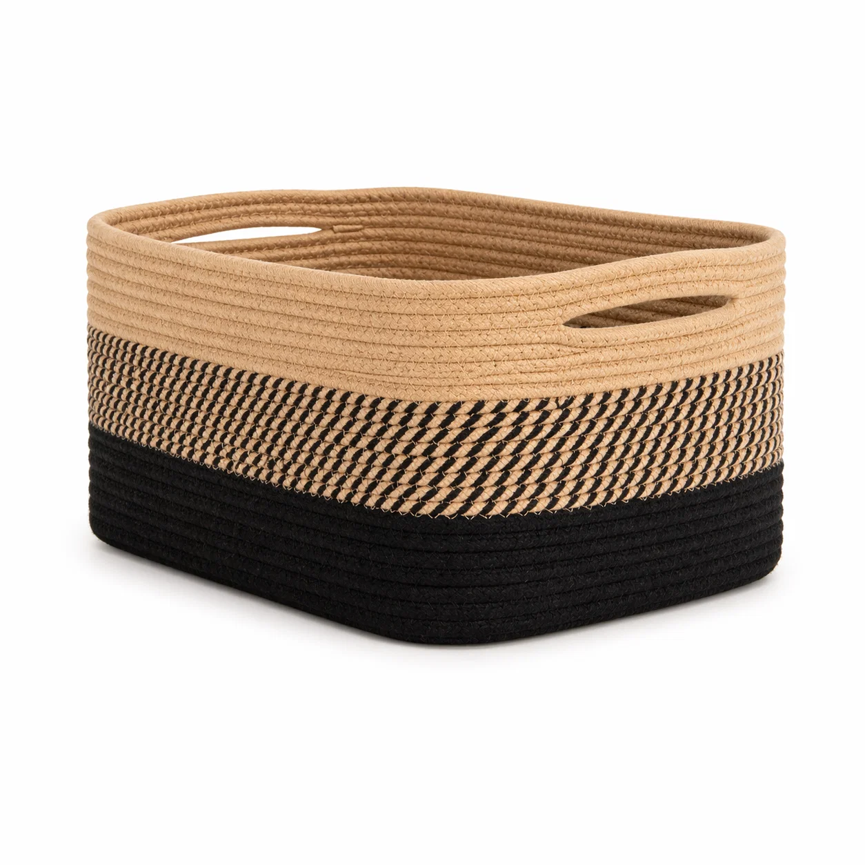Smooth Lauren Taylor-Rectangle Tritone Rope Basket High-Quality