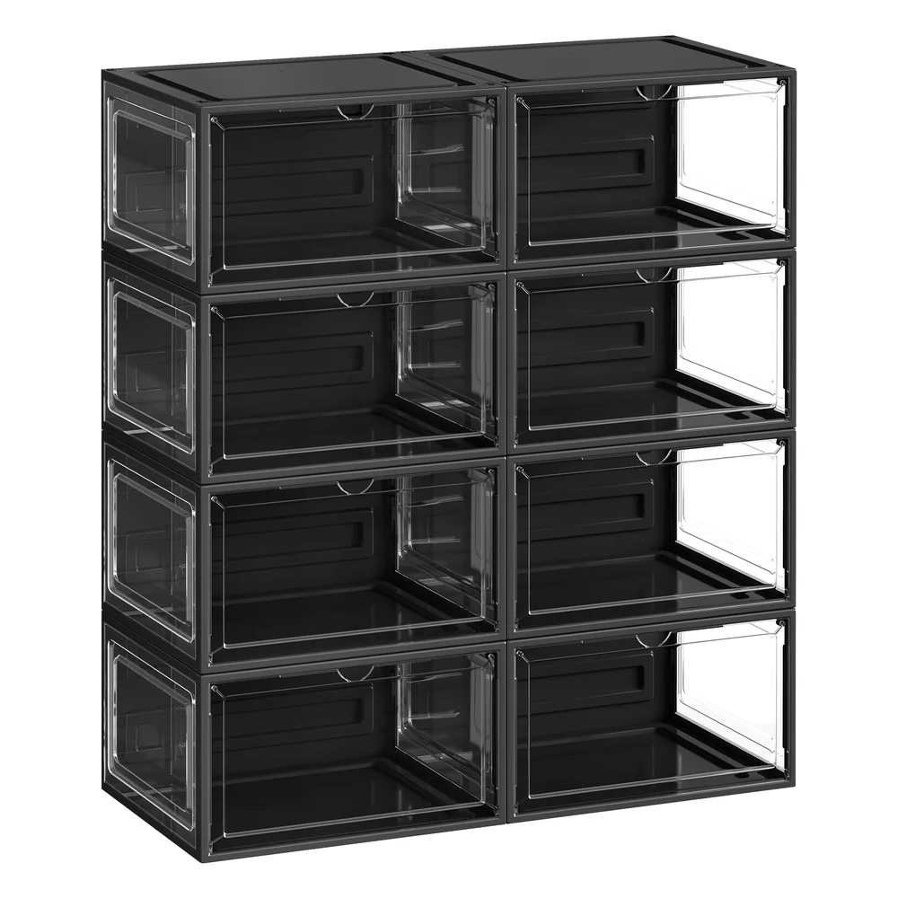 Original Design SONGMICS Stackable Shoe Storage Boxes with Clear Front Opening Unique