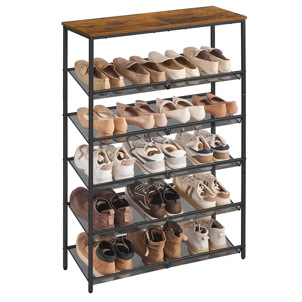 Soft VASAGLE Adjustable shoe rack with storage shelves for entryway Reusable