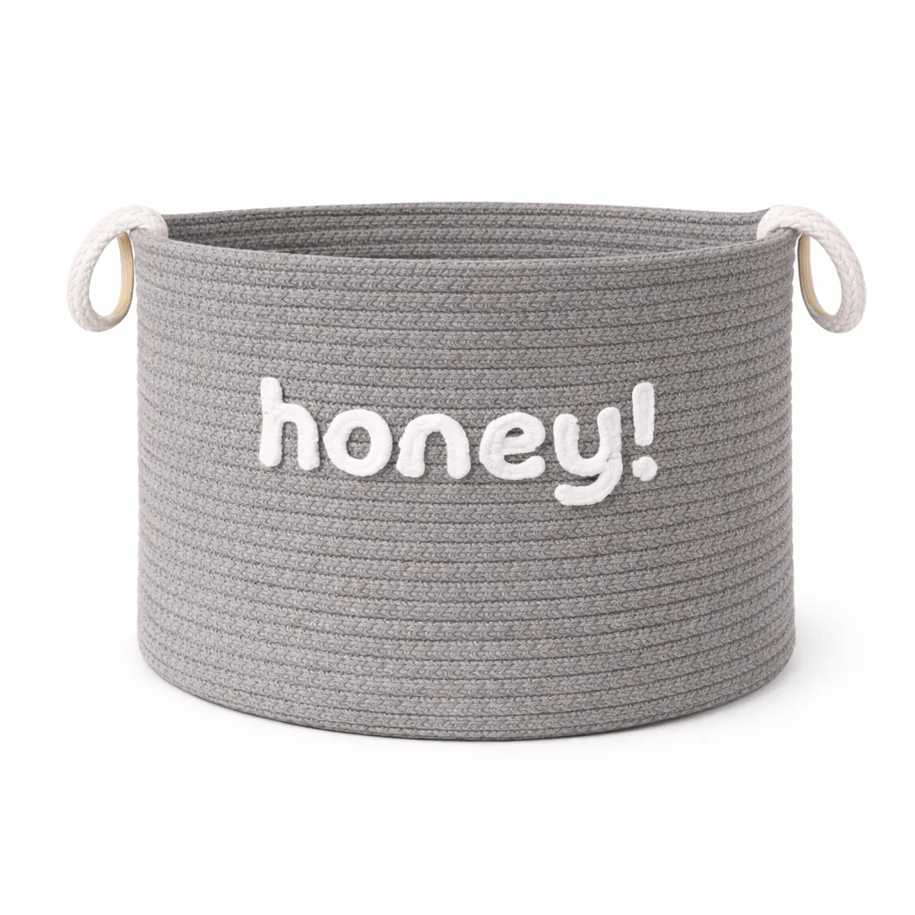 Environmentally Friendly Lauren Taylor- Rectangular Rope Basket with White Boucle Specialty