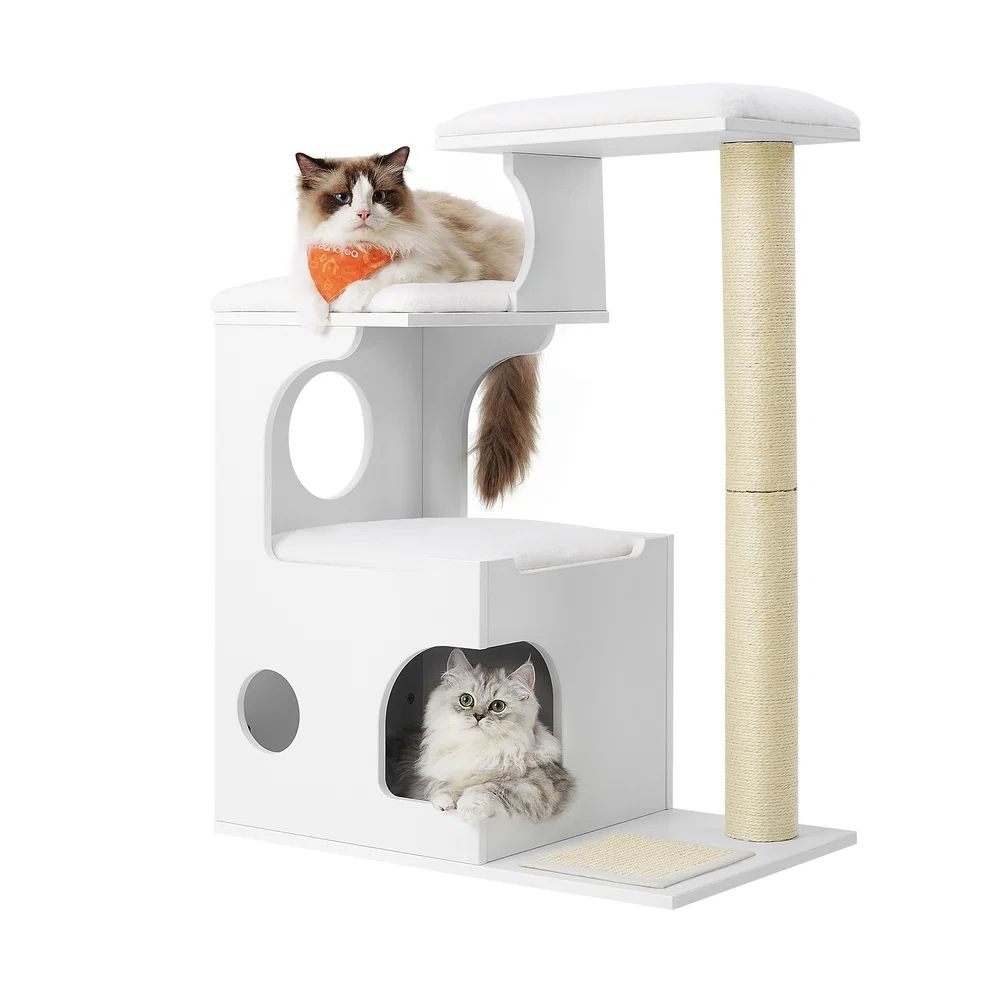 World-Class Feandrea WoodyWonders Cat Tree with Scratching Post and Mat Clean