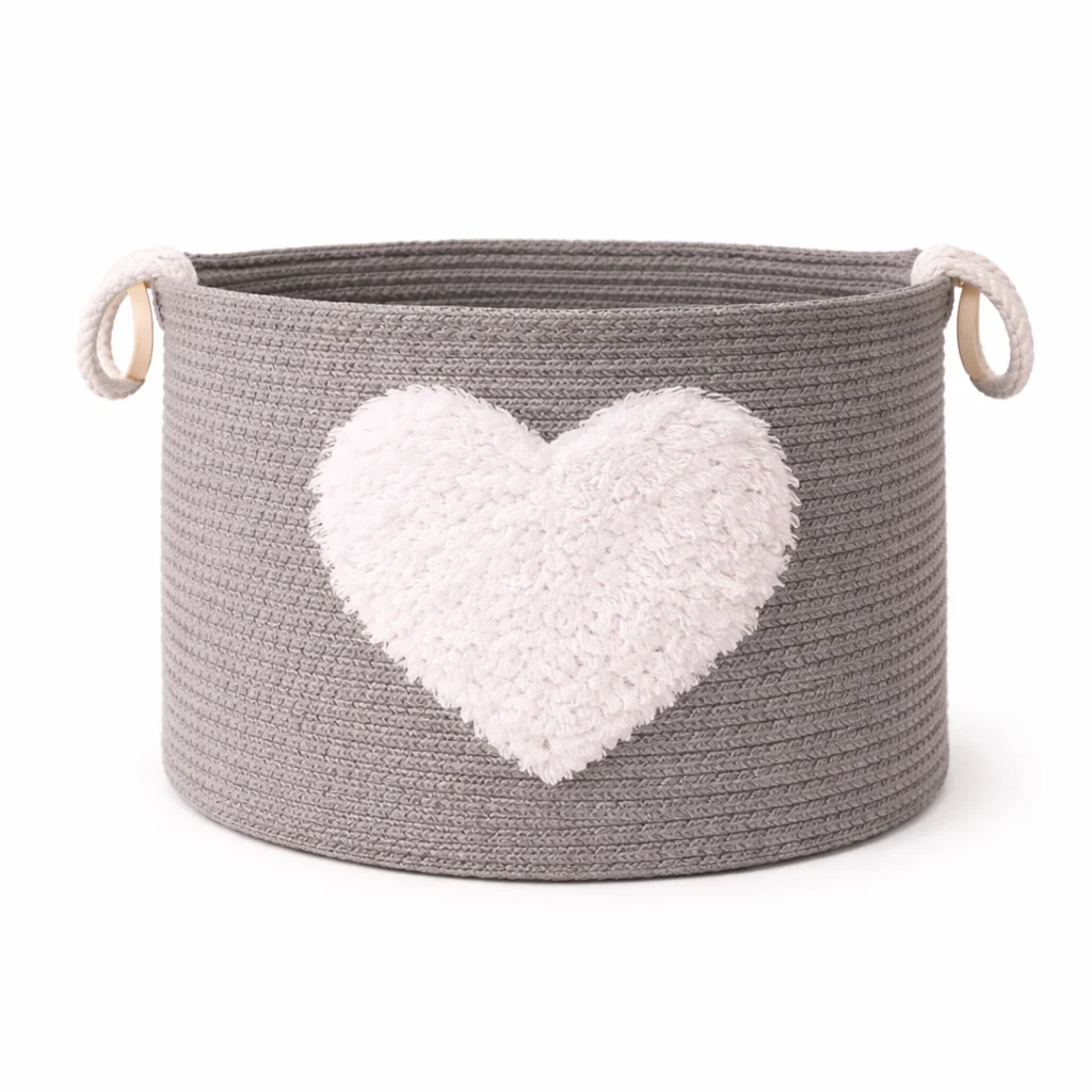Excellent Lauren Taylor- Rectagular Rope Basket with White Boucle 30cm L x 20cm L x 22cm H Quality