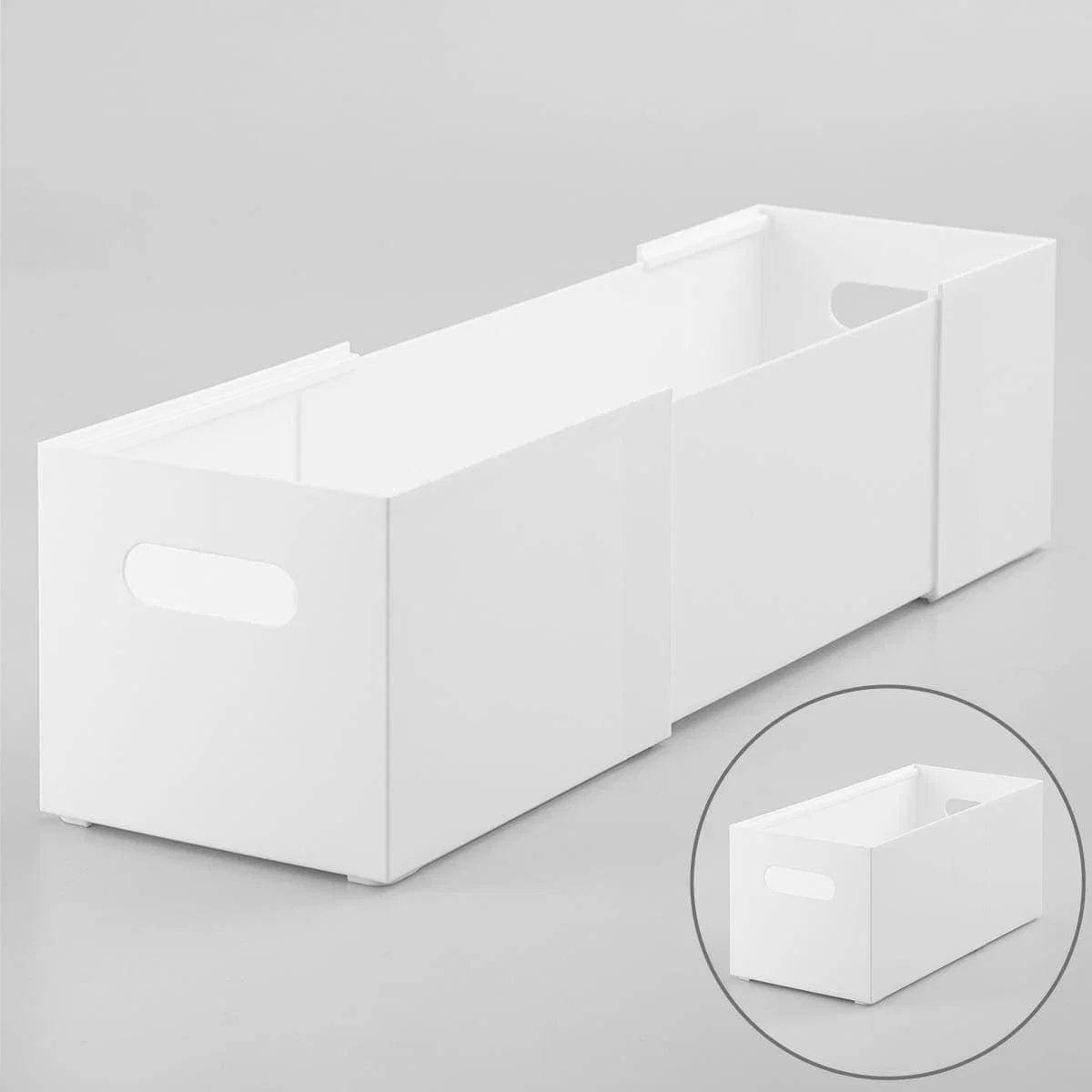 Authentic EXTENDABLE STORAGE BOX CLANE LOW WH Comfortable