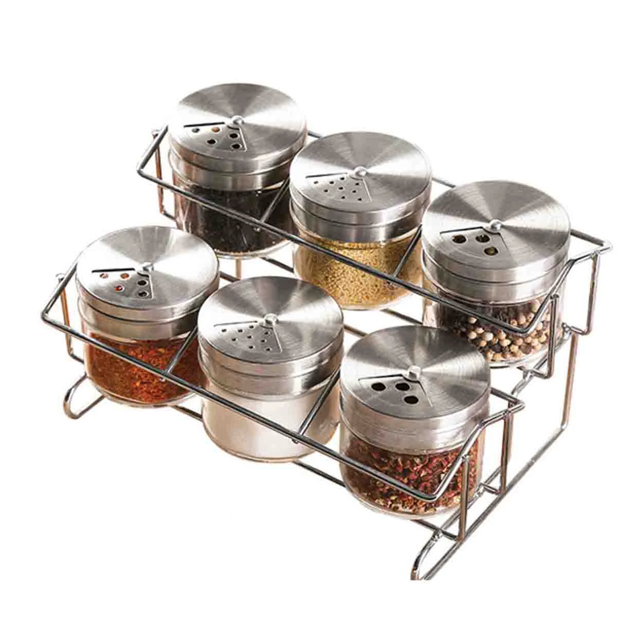 Prestigious A La Cuisine - Set Of 6 Spice Jars With Rack 100ml Fine