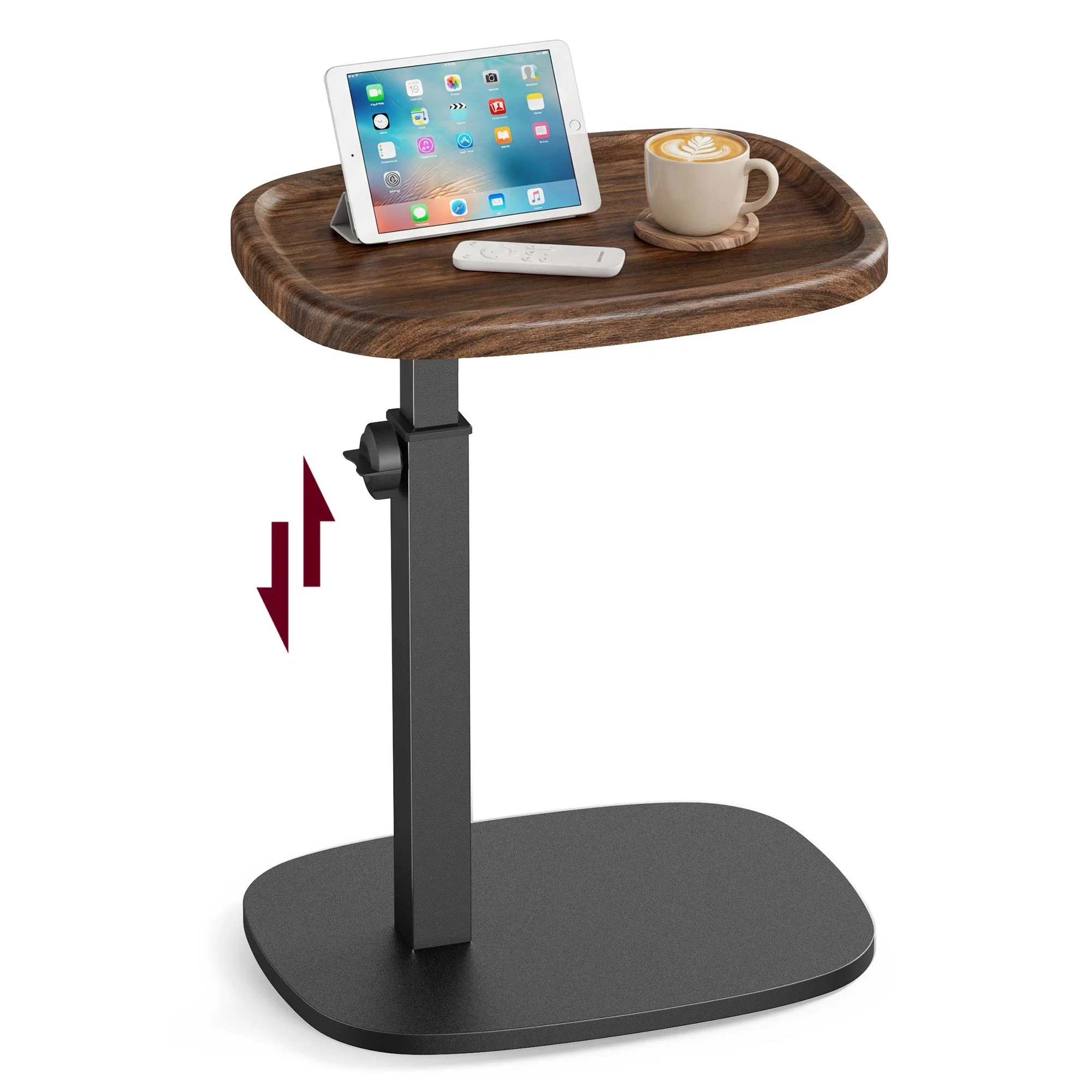 Relaxed VASAGLE Couch Table C-Shaped Sofa Side End Table Bedside Table Adjustable Height for Small Spaces Premium