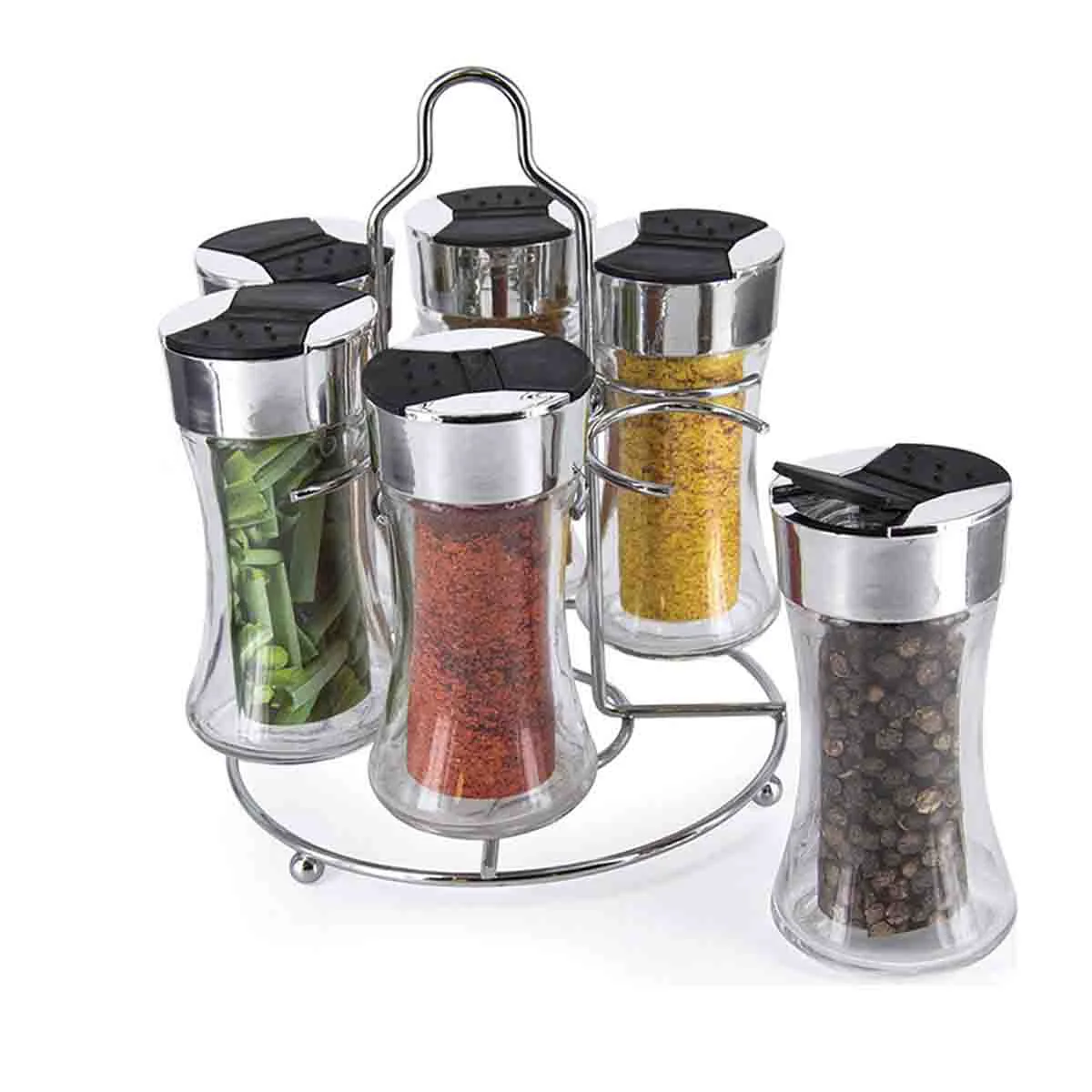 Functional A LA CUISINE - set of 6 spice jars with stand 110ml Recyclable