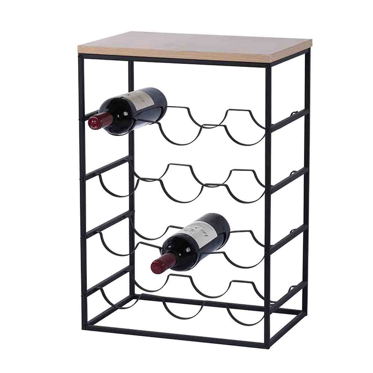 High-Quality Studio 707- Wine Table With Mdf Top -metal Black Frame Versatile
