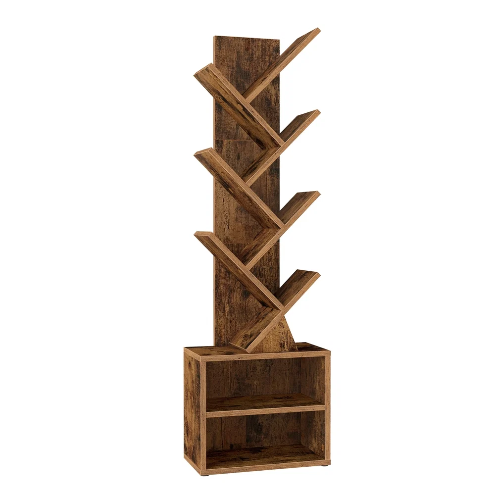 Crafted VASAGLE Custos Collection - Modern tree bookshelf with cabinet Fast