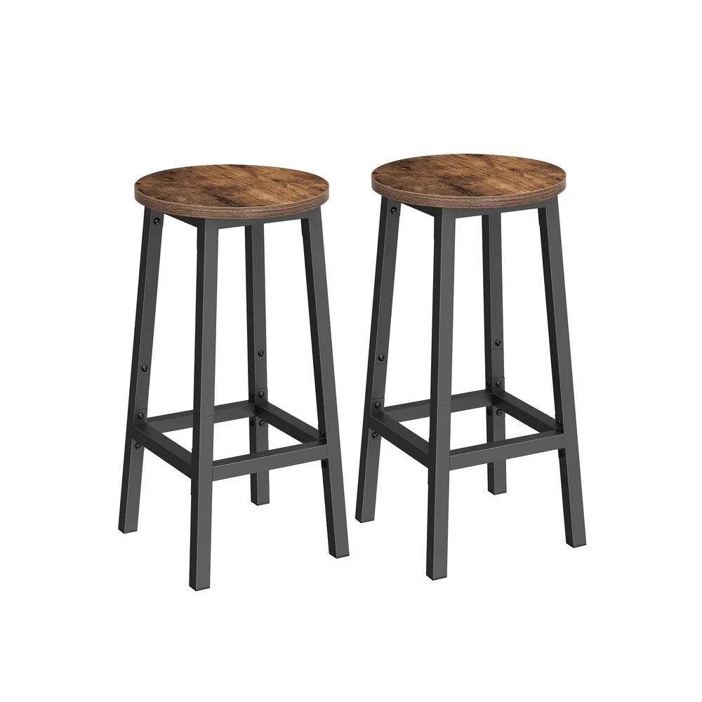 Refined VASAGLE Set of Industrial bar stools with steel frame First-Class