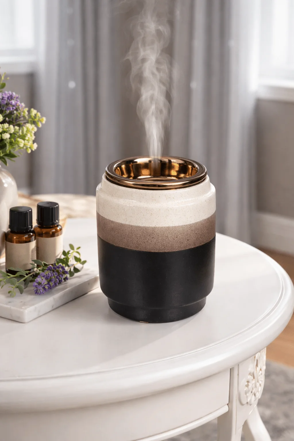 Verified Electric Ceramic Essential Oil Diffuser – Modern Gradient Design Unique