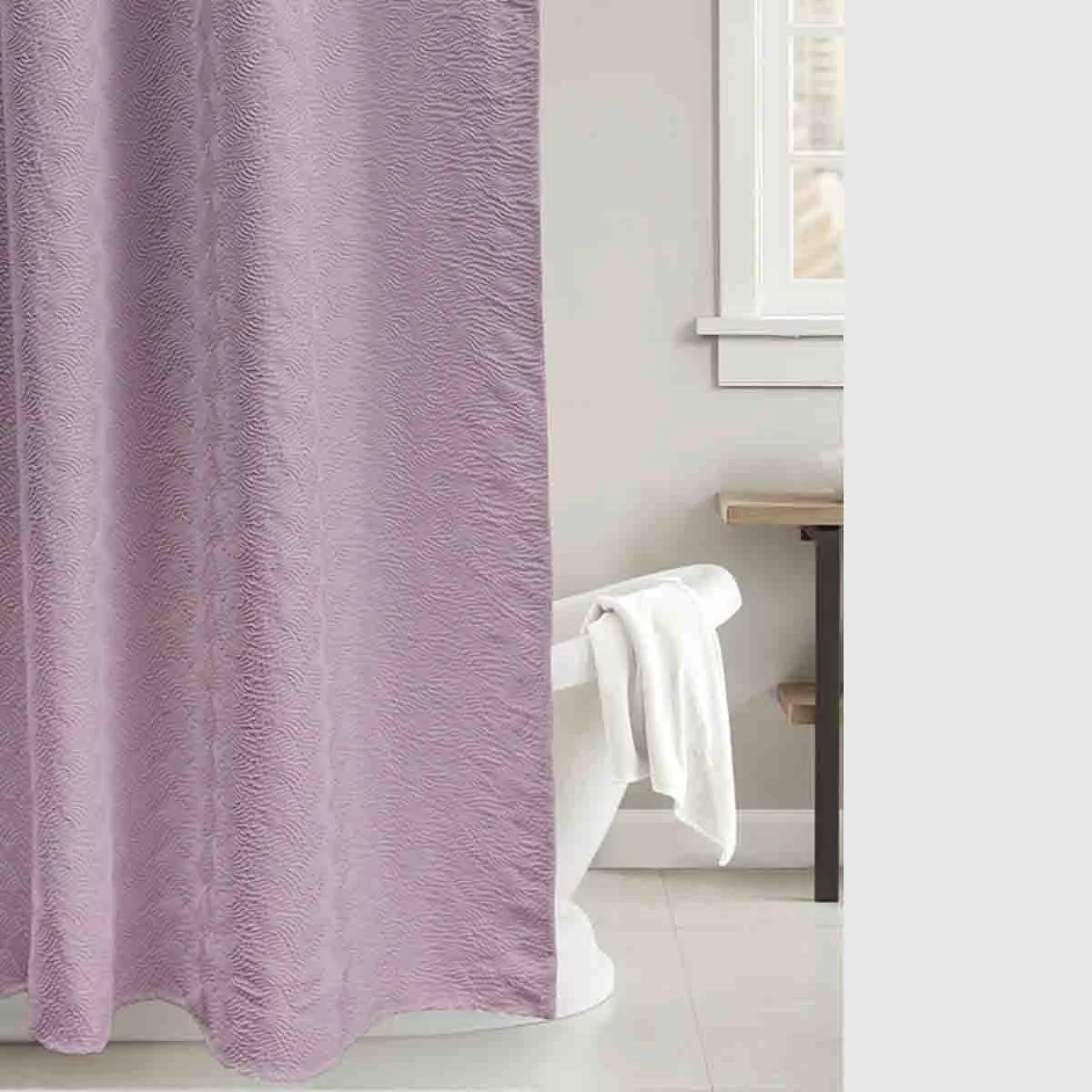 Sophisticated SPA- Embossed Shower Curtain Stylish