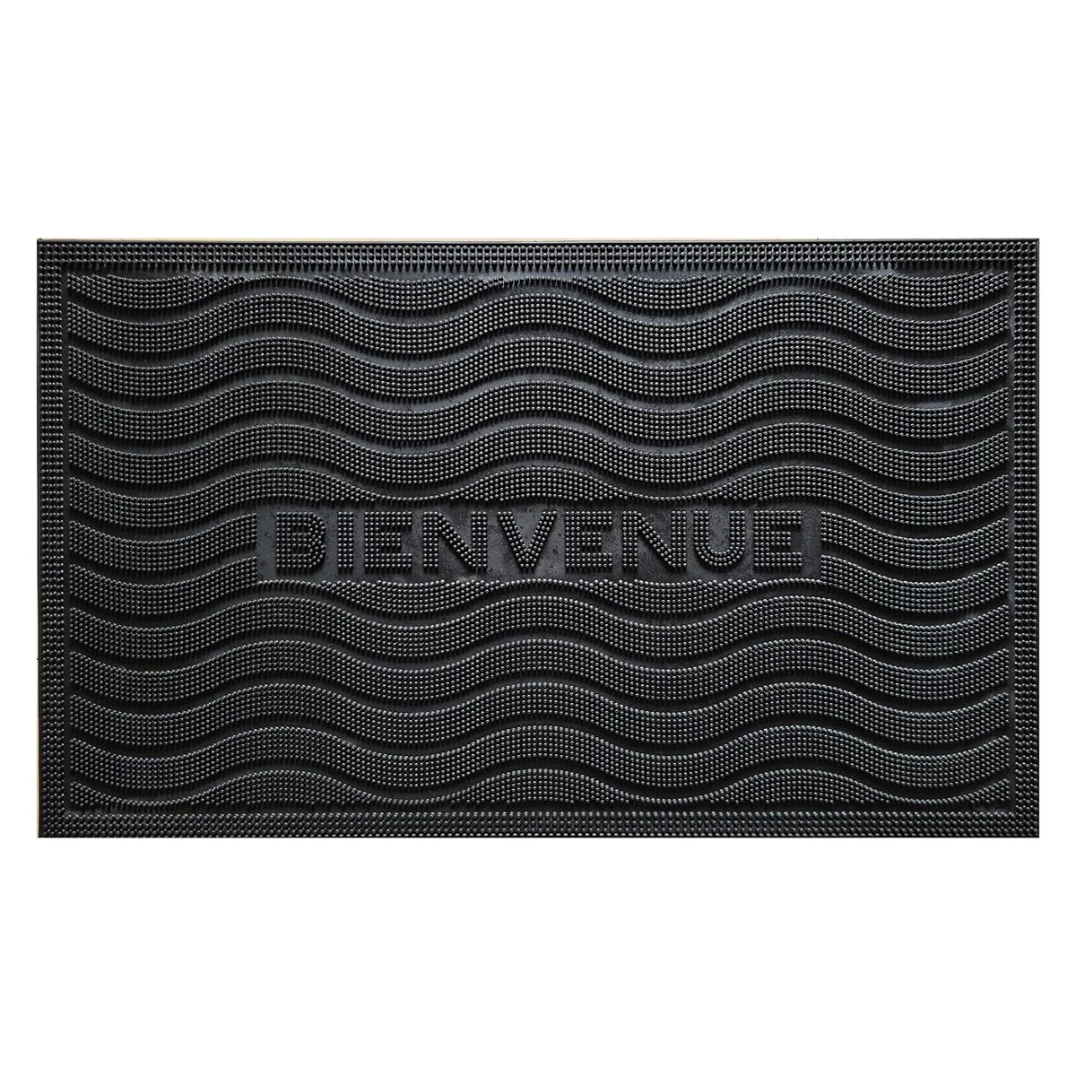 Contemporary Lauren Taylor - Rubber Bienvenue Mat Black 18x30 Superior