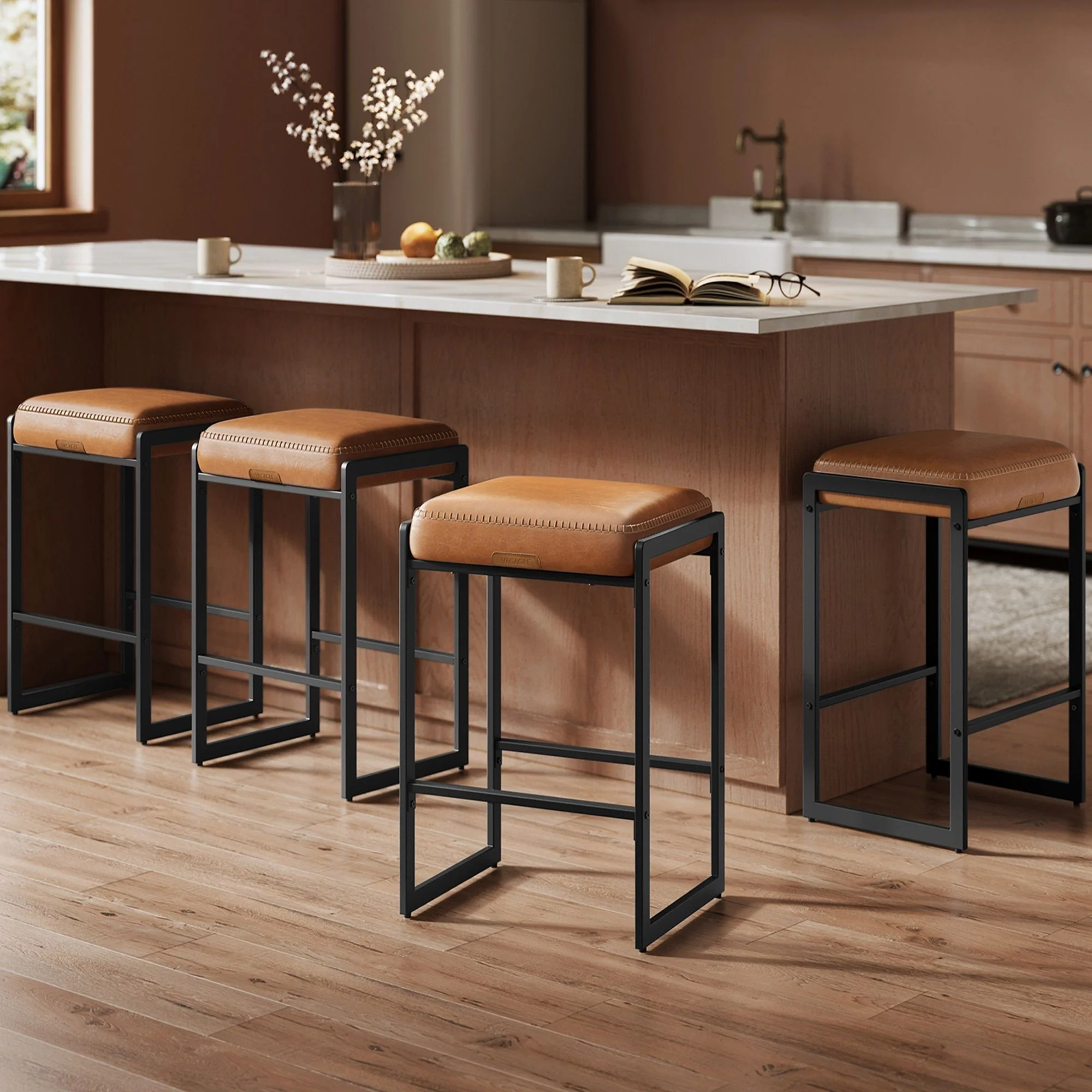 Smooth VASAGLE EKHO Collection Bar Stools Set of 4 Durable