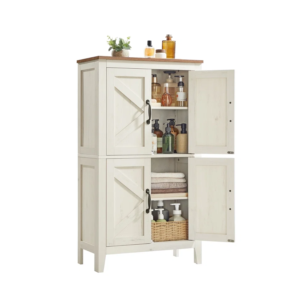 Verified VASAGLE Liry Collection - Farmhouse Storage Cabinet with Barn Doors Solid