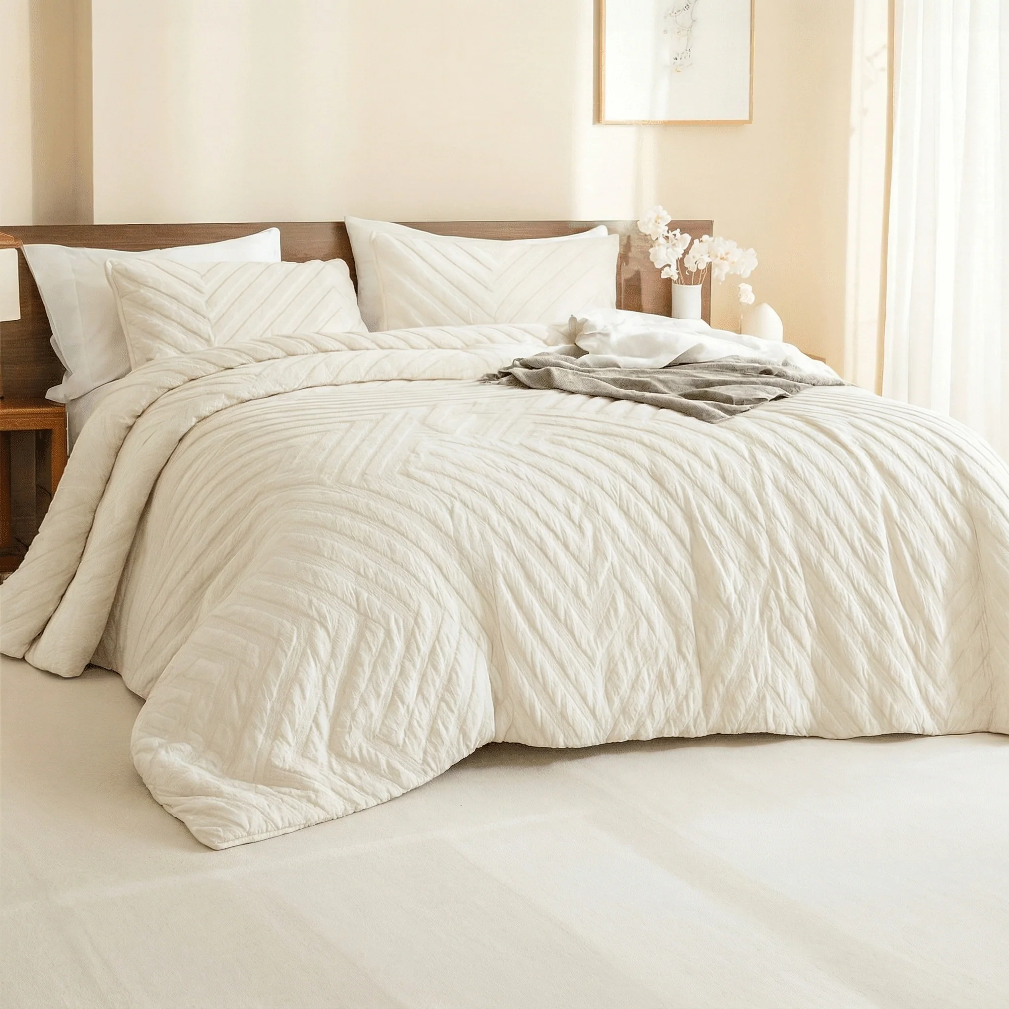 Sustainable 3 pcs Comforter Set TUFTED Innovative