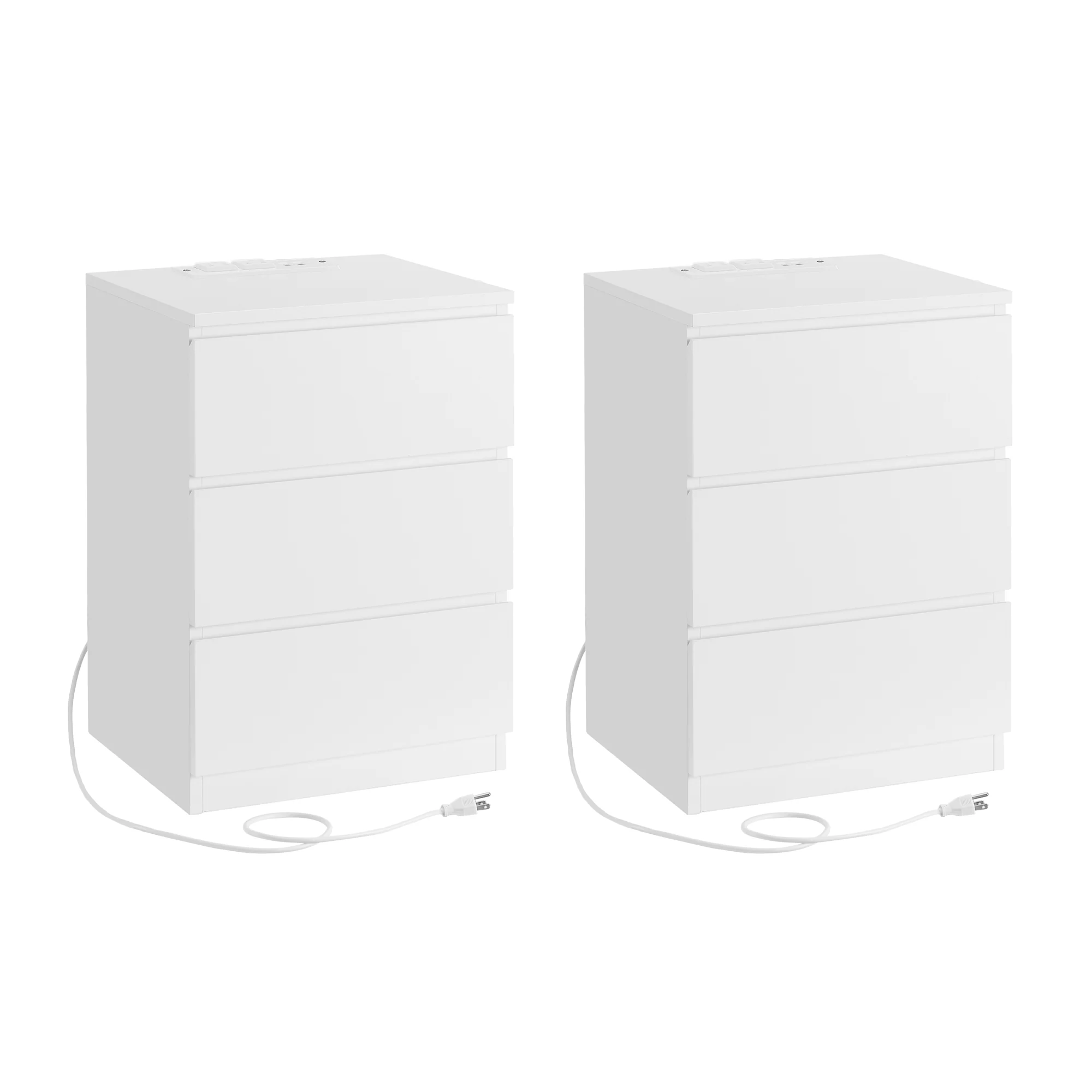 Efficient VASAGLE VASAGLE Nightstands with Charging Station Set of 2 Elegant