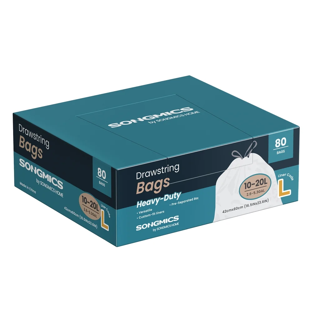 Environmentally Friendly SONGMICS Heavy-Duty Garbage Bags with Drawstrings Soft
