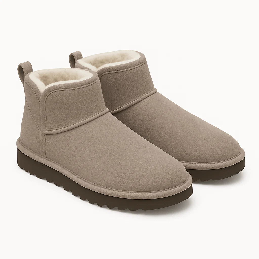 Natural Suede Ankle Winter Boot Relaxed