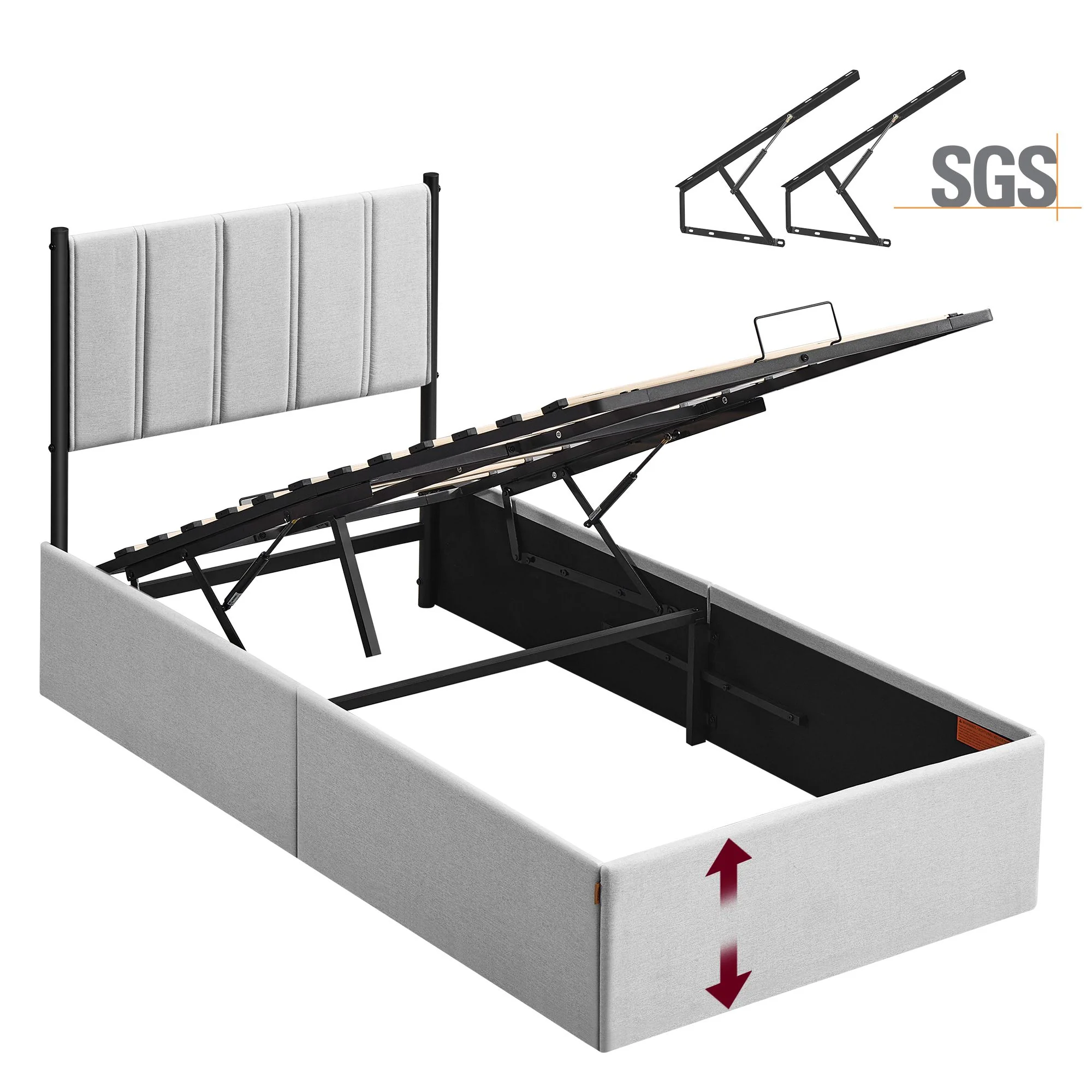 Fast VASAGLE VASAGLE Lift Up Storage Bed Frame Twin Size Convenient