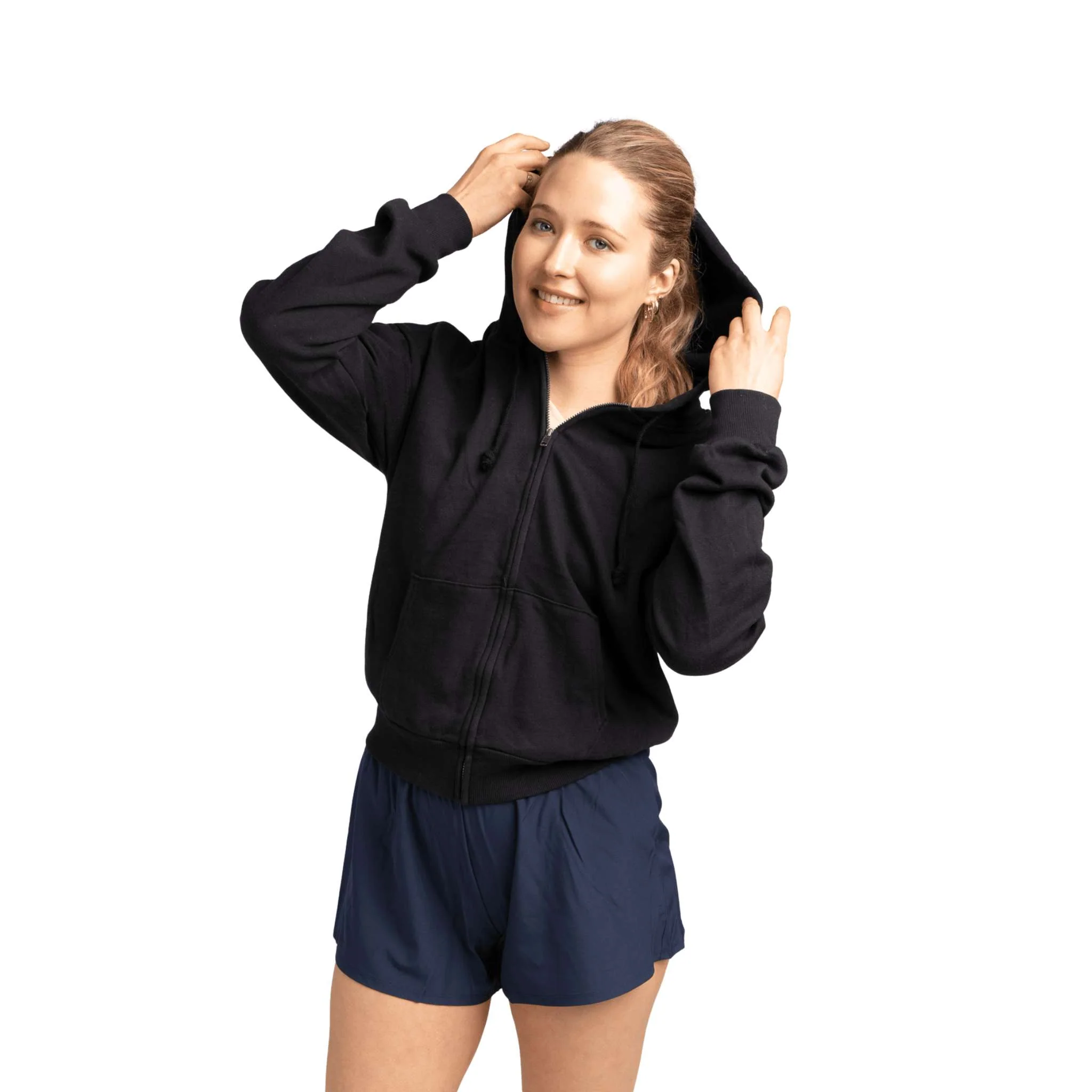 Sustainable Zip-Up Hoodie with Pockets Easy-to-Use