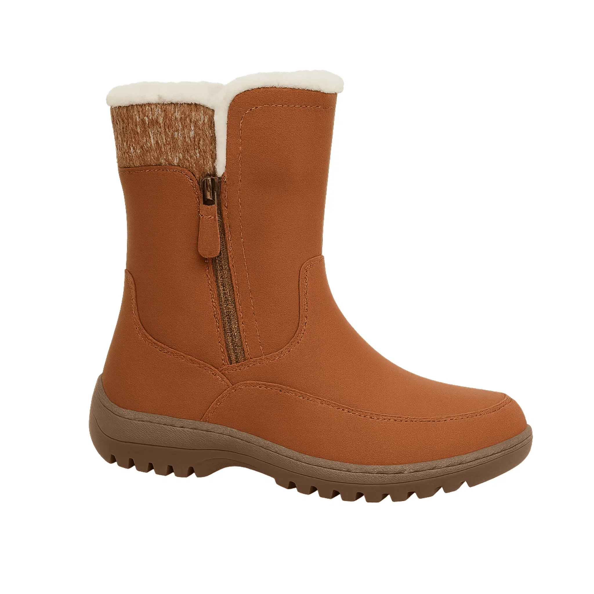 World-Class Faux Leather Winter Boots with Warm Lining Reusable