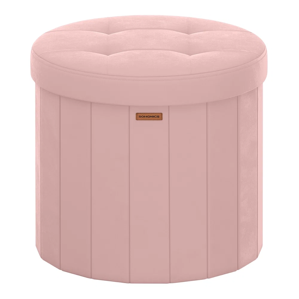 Practical SONGMICS Round Storage Ottoman with Removable Lid Exceptional