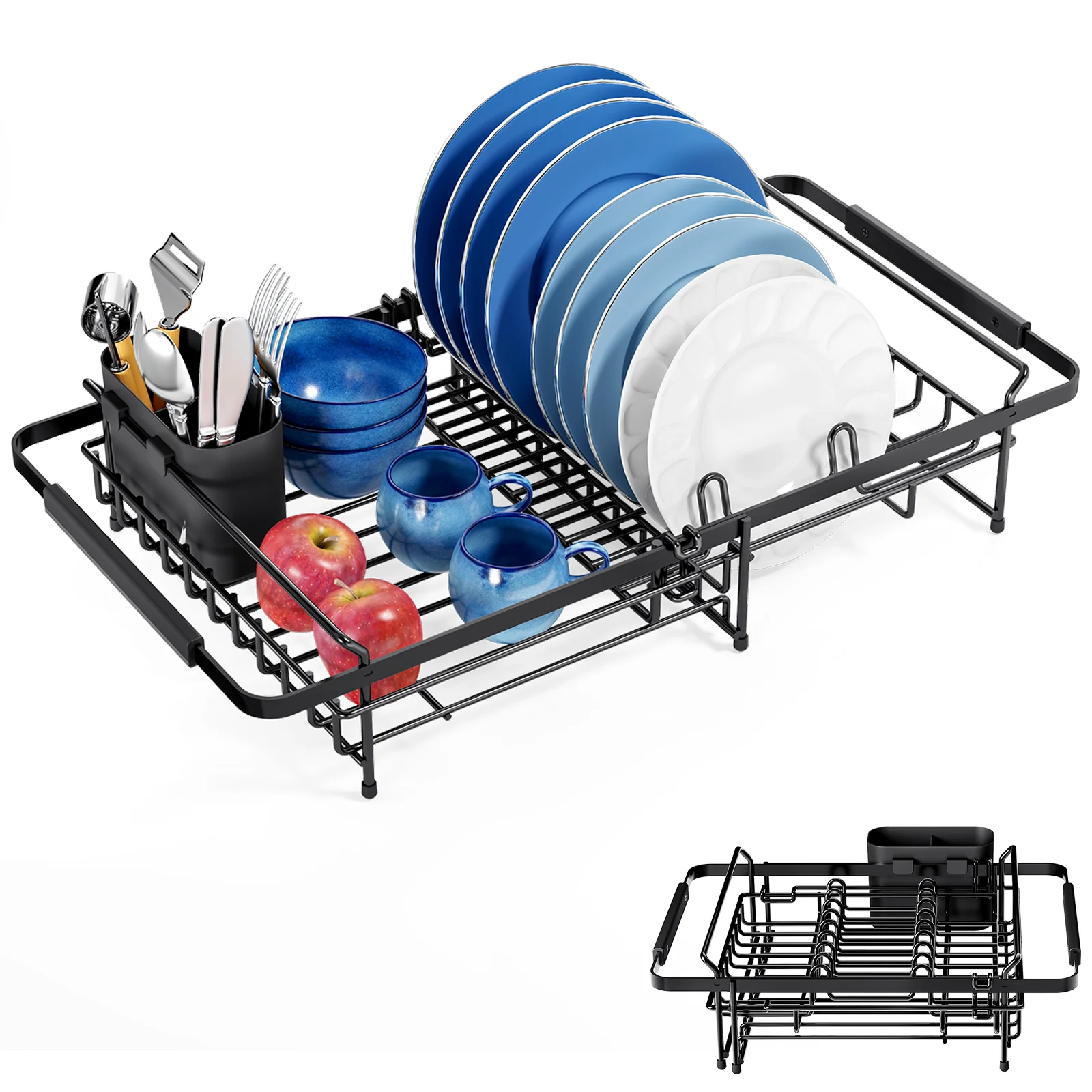 Proven KK KINGRACK Dish Drying Rack Expandable Metal Dish Rack Rustproof Dish Drainer for Kitchen Counter Black Optimized