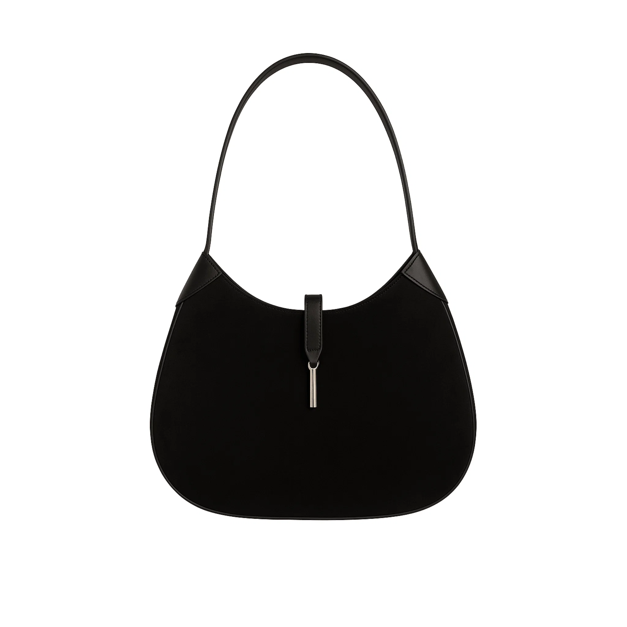 Eco-Friendly Black Gold Clasp Shoulder Bag Certified