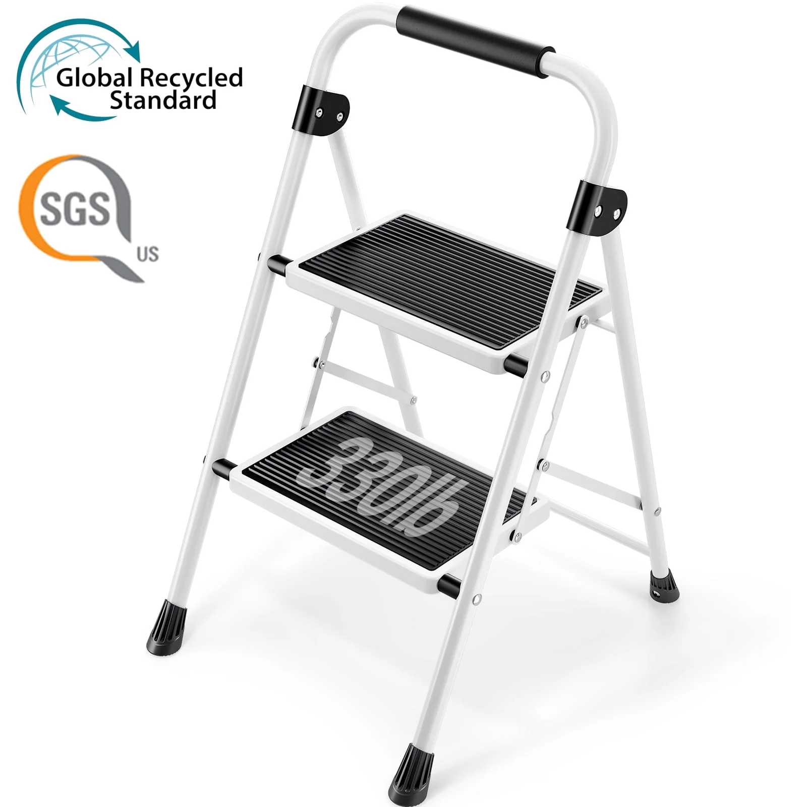 Genuine Kingrack 2 Step Ladder Folding Step Stools for Adults Anti-Slip Wide Pedal 330lb for Home amp Workplace Eco-Friendly