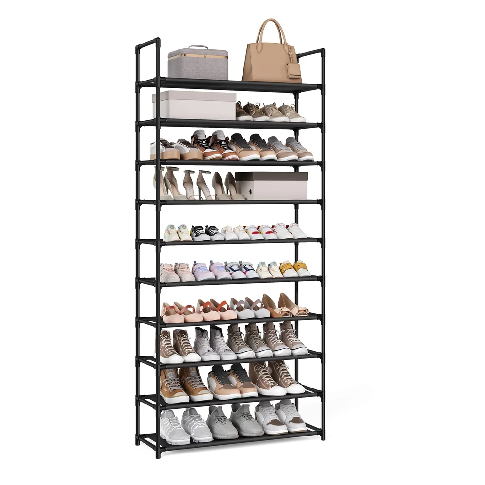 Premium SONGMICS SONGMICS Shoe Rack 10-Tier Shoe Shelf Shoe Storage Organizer Pure