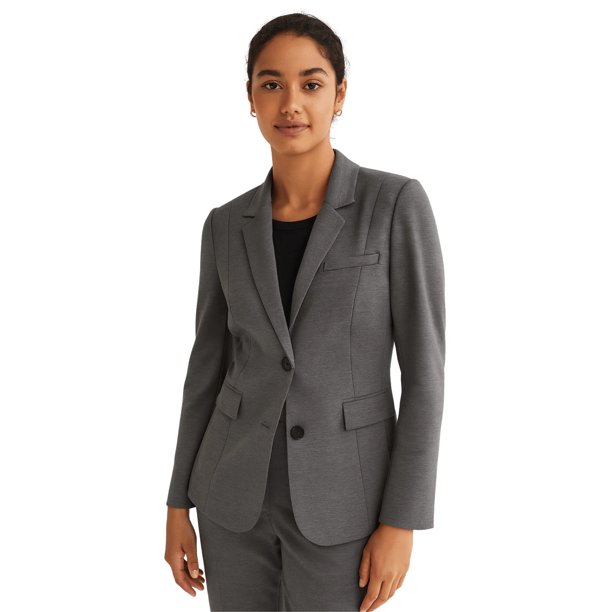 Expertly Made Tailored Grey Structured Blazer Versatile