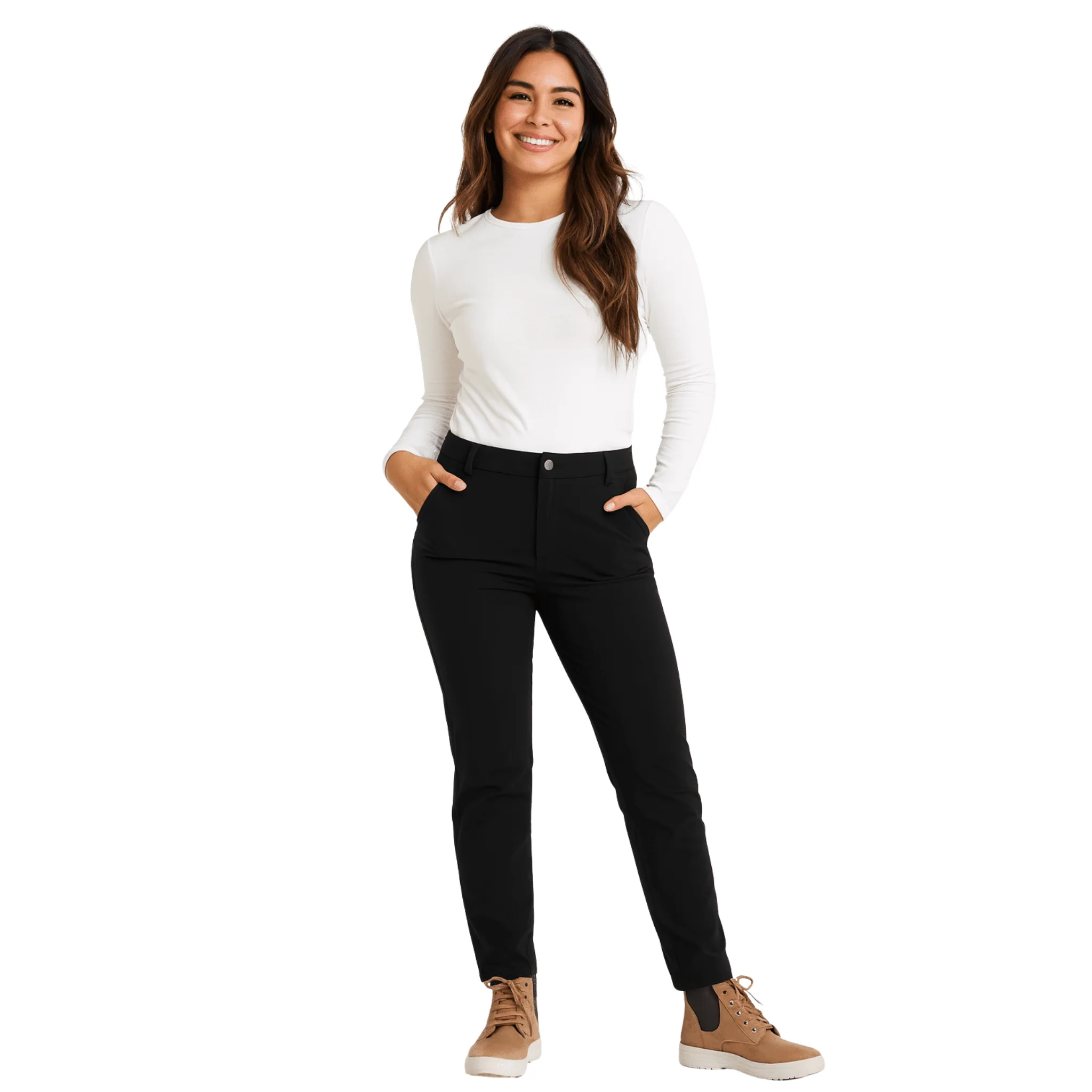 High-Performance Women s Black Outdoor Pants with Utility Details Authentic