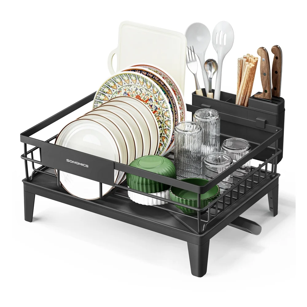 Smooth SONGMICS Dish drying rack with drainboard and rotatable spout Comfortable