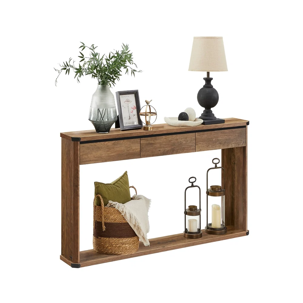 Top-Quality VASAGLE Liry Collection - Narrow console table with drawers and bottom shelf Authentic