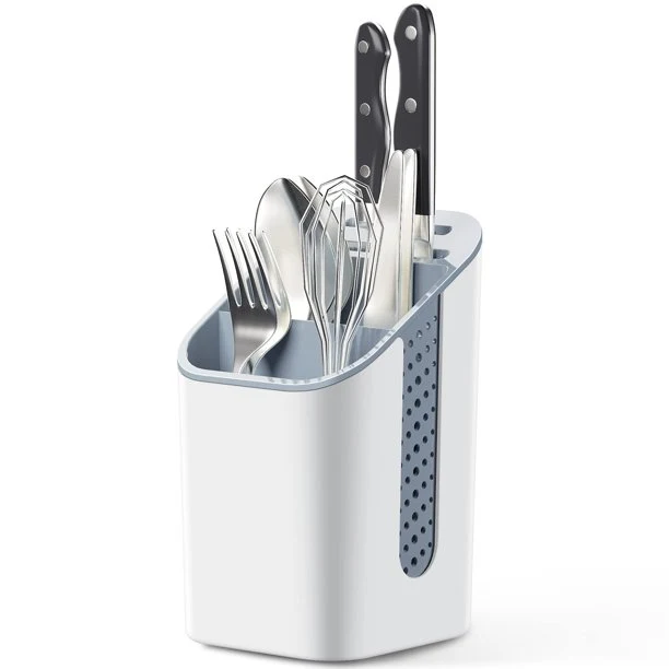 Eco-Friendly KK Kingrack Cutlery Utensil Holder Storage Organiser Sink Caddy for Flatware Forks Knives Spoons Brush WK810319 Fashionable