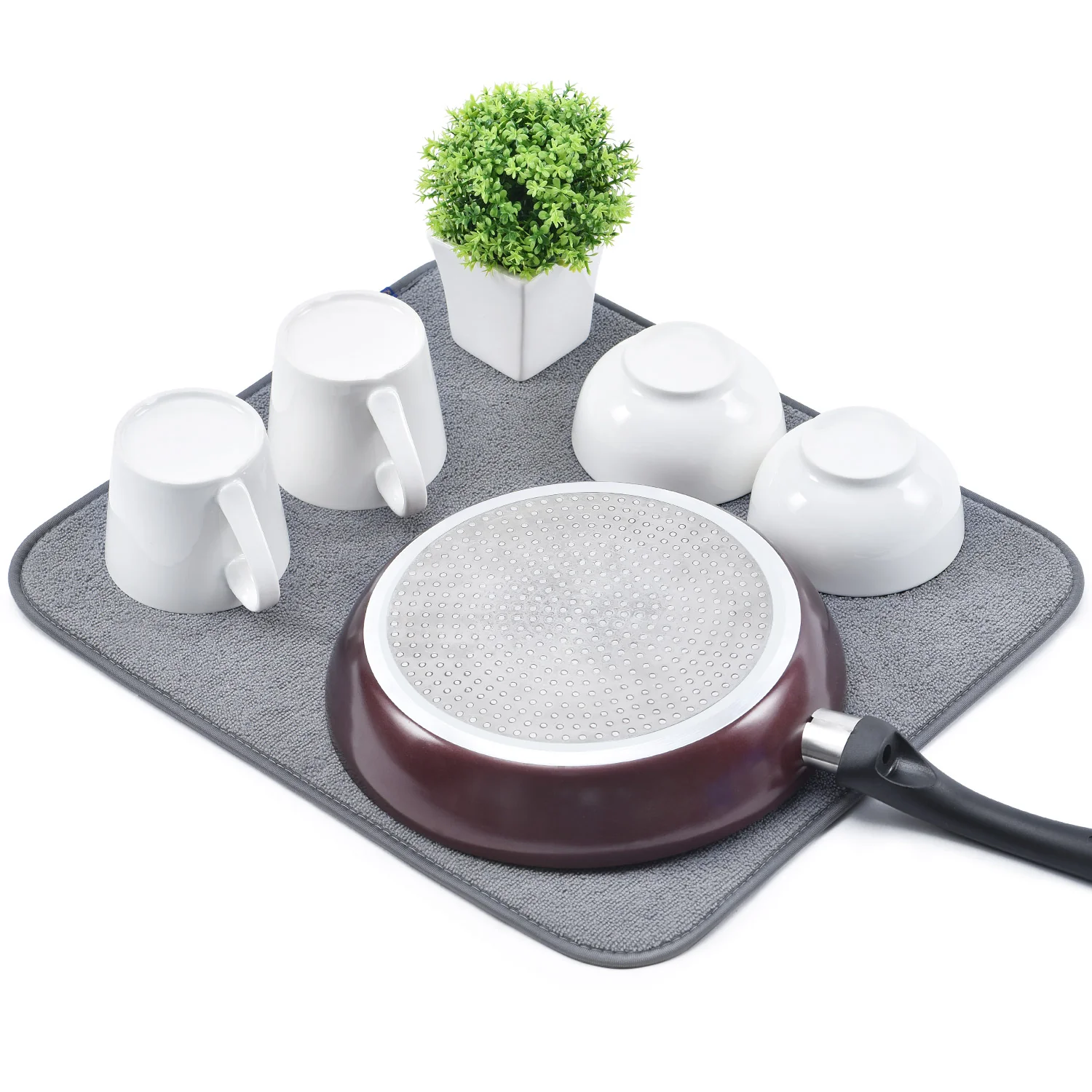 High-Quality Microfiber Dish Drying Mat Reversible Fast-Drying Dish Draining Mat WK140508 Clean