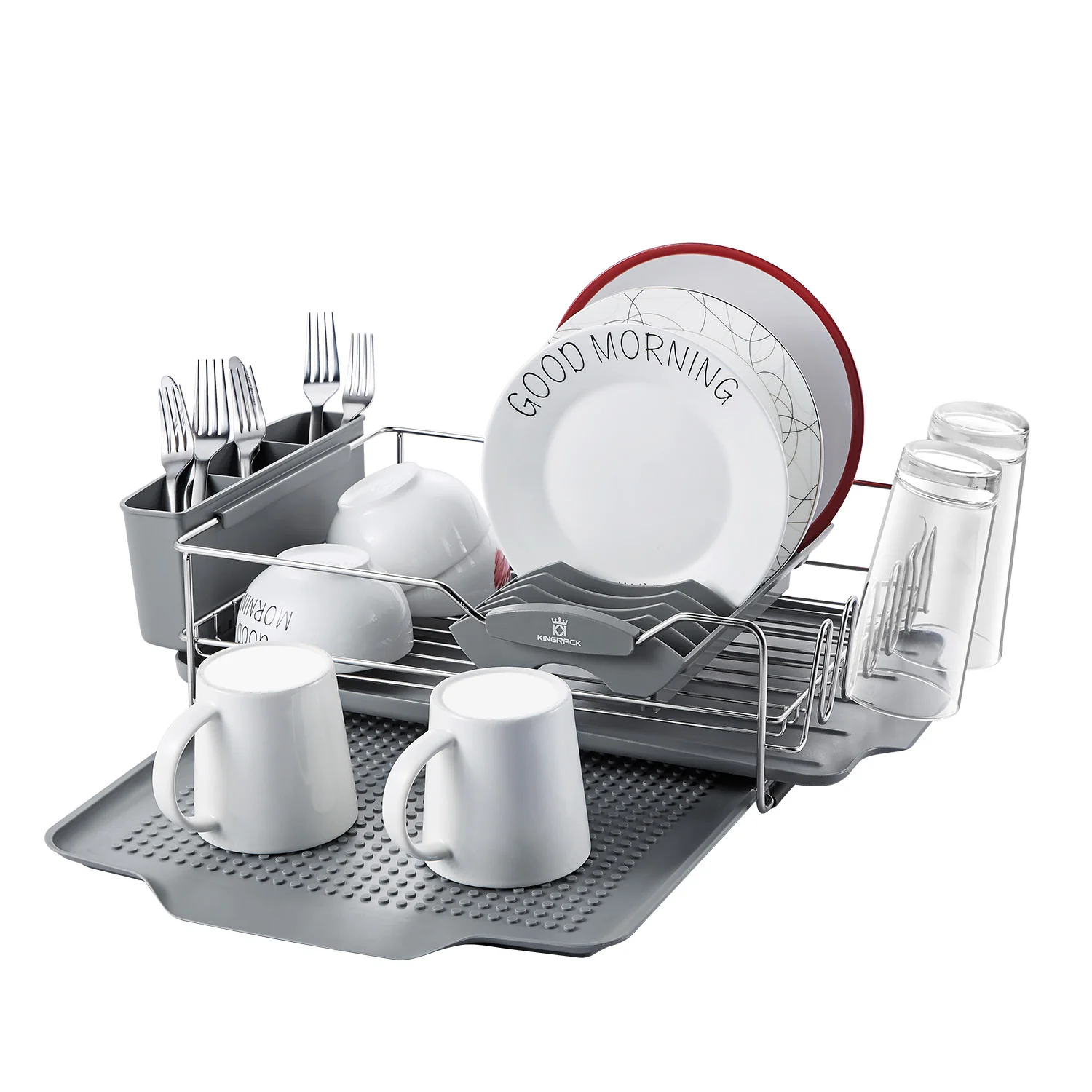 Efficient Stainless Steel Dish Drying Rack with Expandable Over Sink Plate Rack WK112054 Consistent