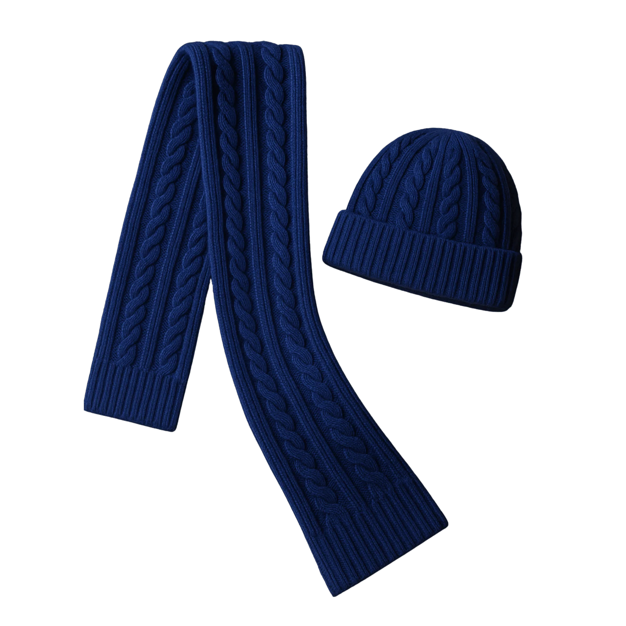 Selected Cable Knit Beanie Scarf Set Exceptional