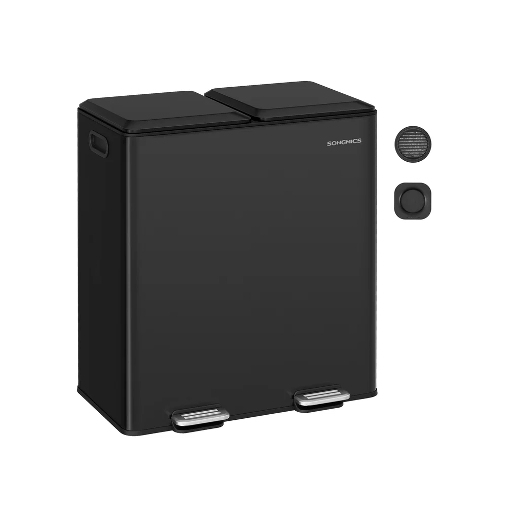 Superior SONGMICS Double Garbage Can with Soft-Close Lids and Removable Inner Buckets Excellent