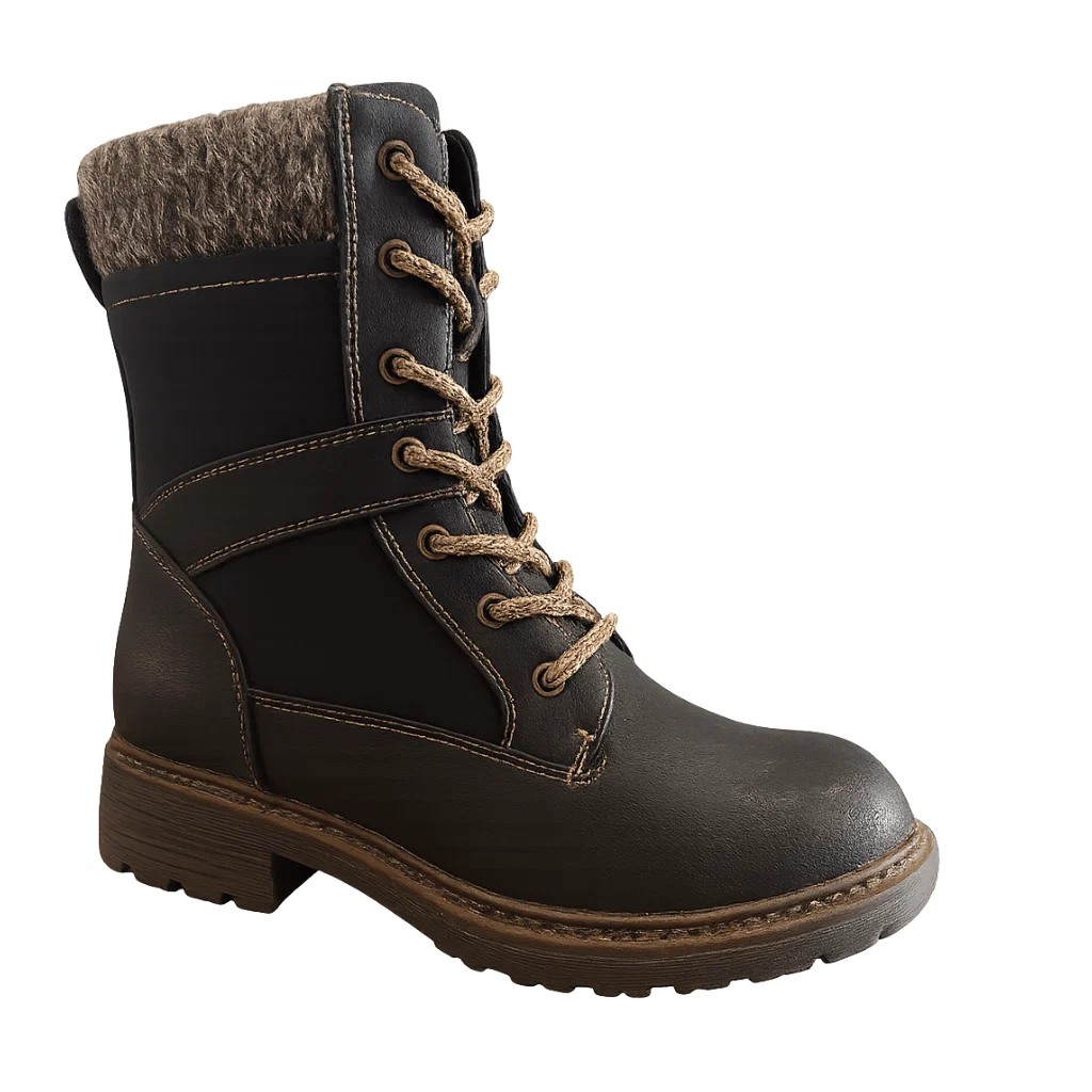 Innovative PU Microfiber Lace-Up Boots Carefully Designed