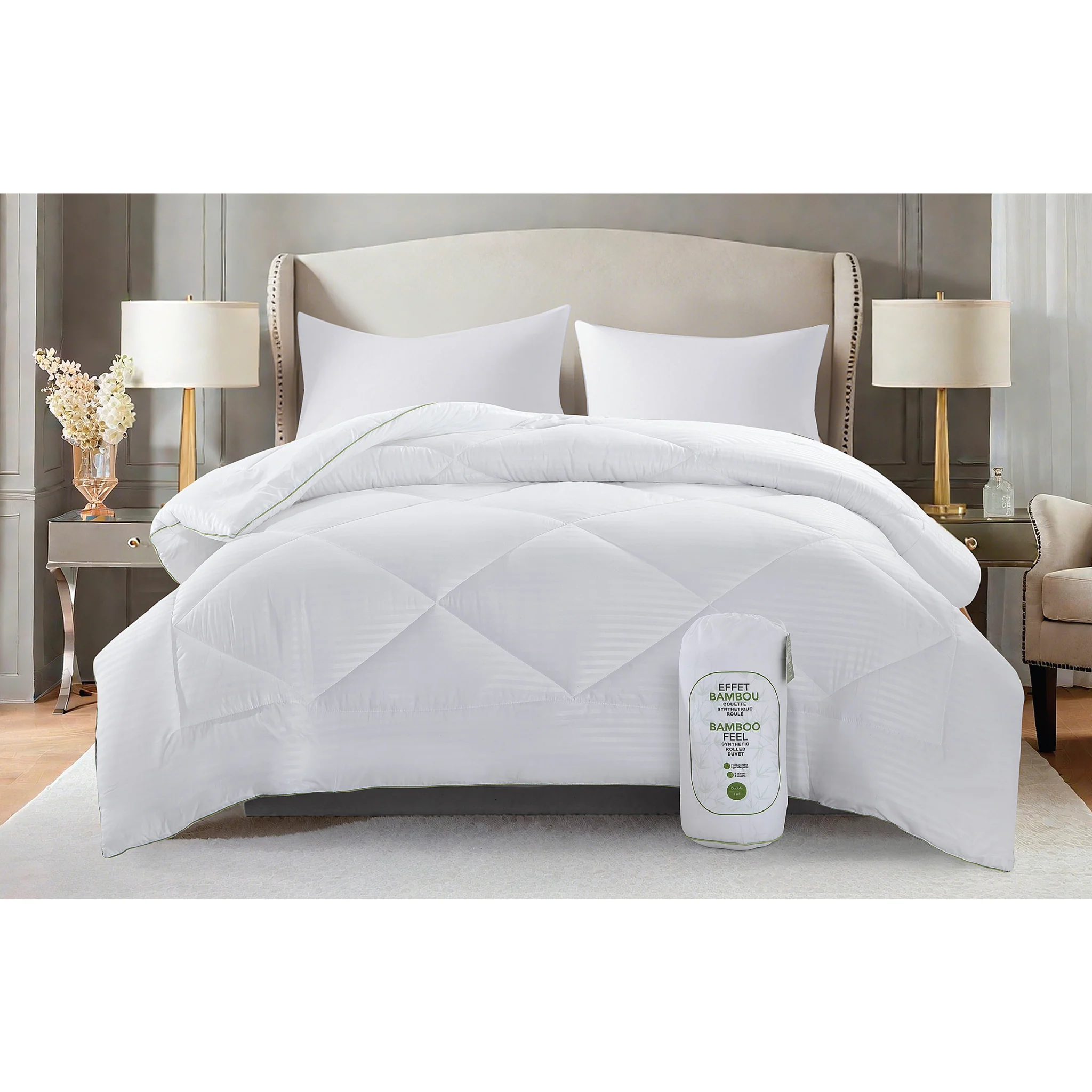 Comfortable Synthetic Rolled Duvet - BAMBOO FEEL Minimalist