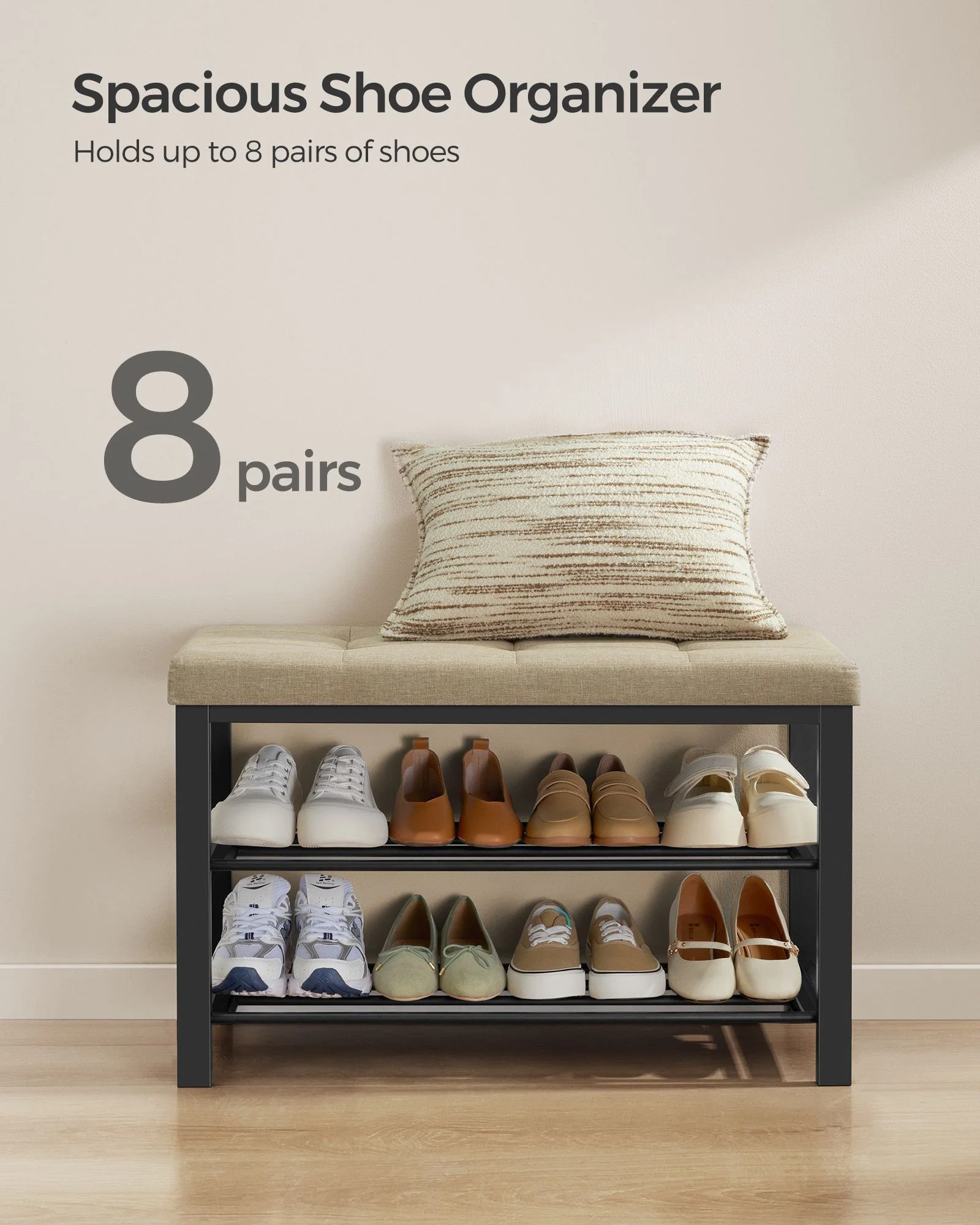 Proven SONGMICS SONGMICS Shoe Bench Storage Bench Entryway Bench with Cushion Traditional