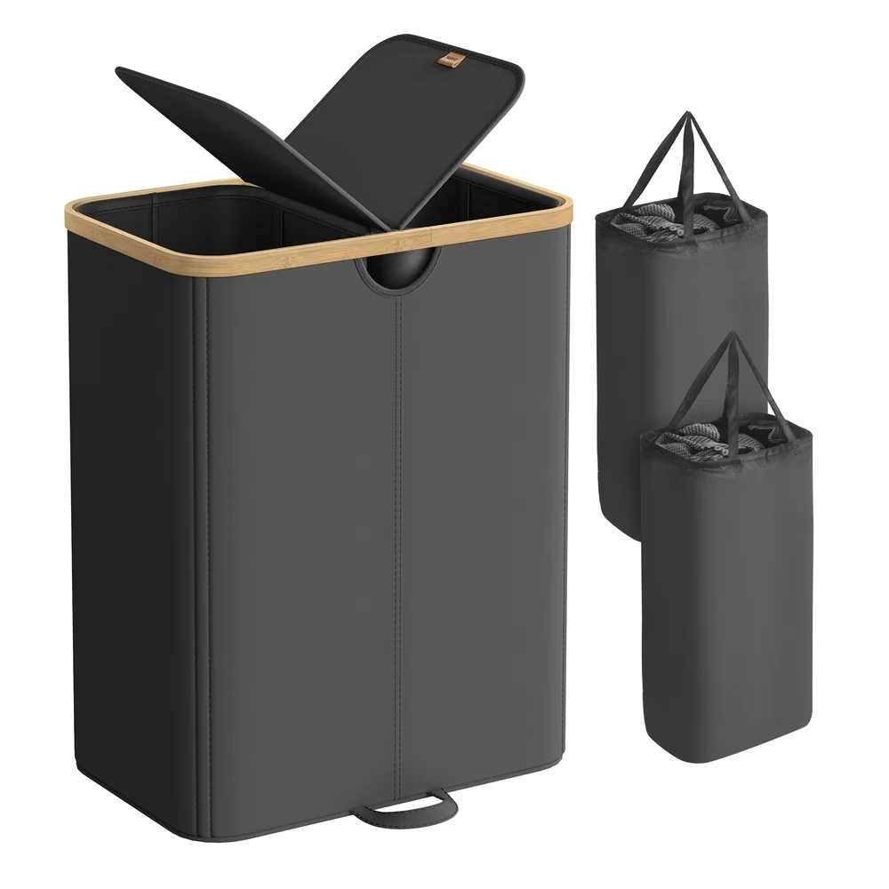 Practical SONGMICS Laundry hamper with dual compartments and removable liner Luxury