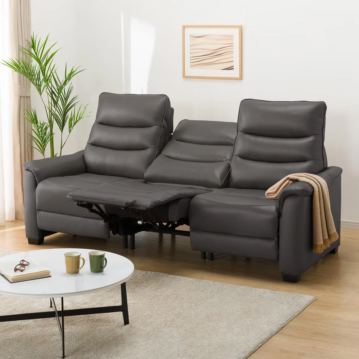 Powerful 3 ELECTRIC 3P SOFA N-BELIEVA 3 TK-LEATHER DGY Elite