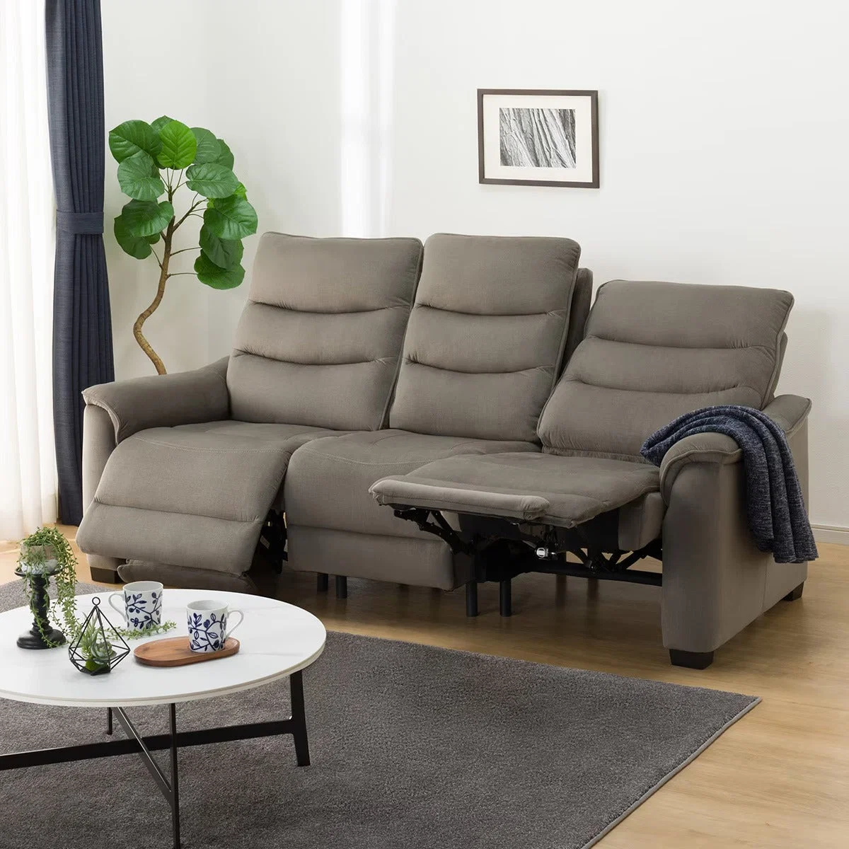 Sustainable 3P ELECTRIC SOFA N-BELIEVA 3 MICROFIBER GY Versatile
