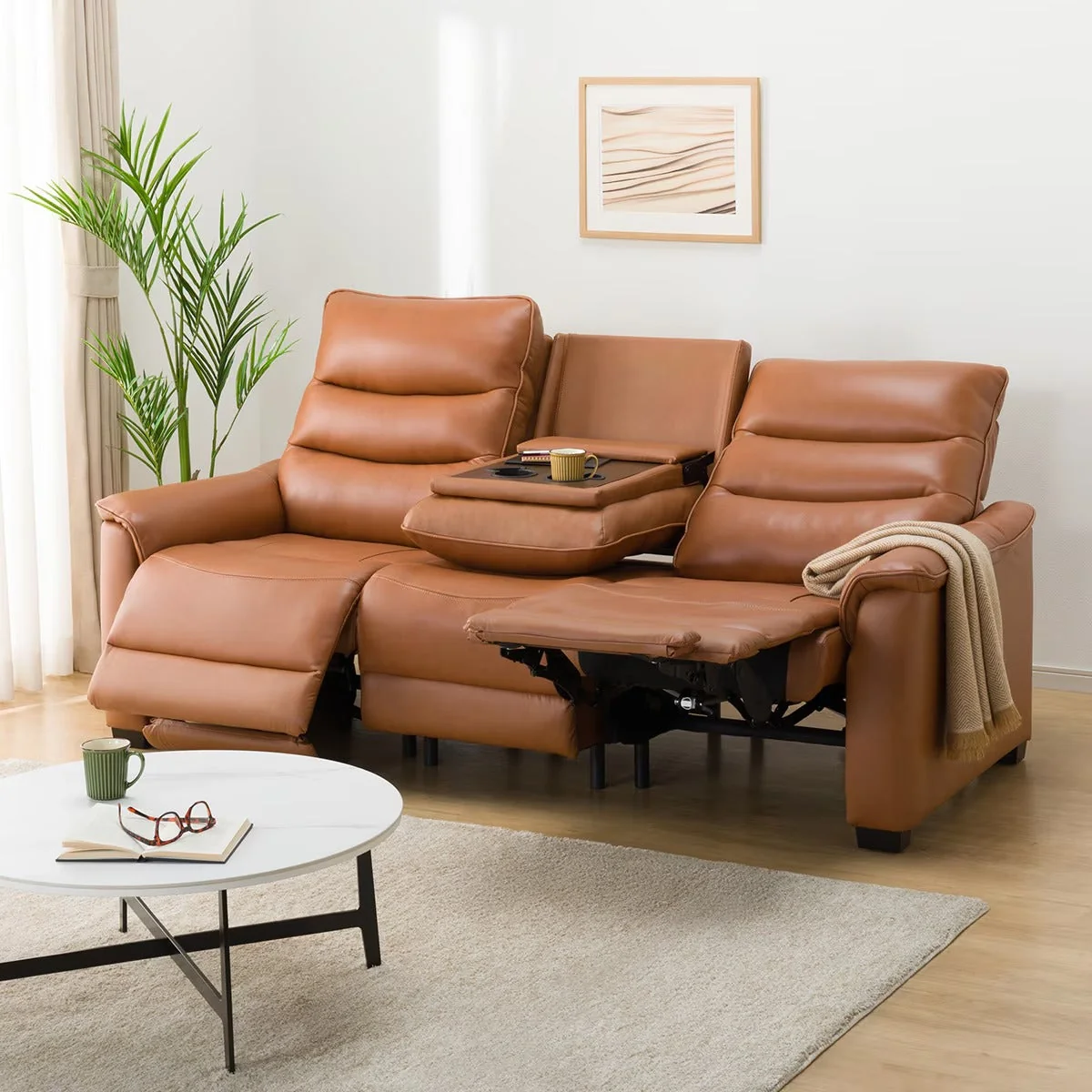 Natural 3P ELECTRIC SOFA N-BELIEVA 3 TK-LEATHER BR Trusted