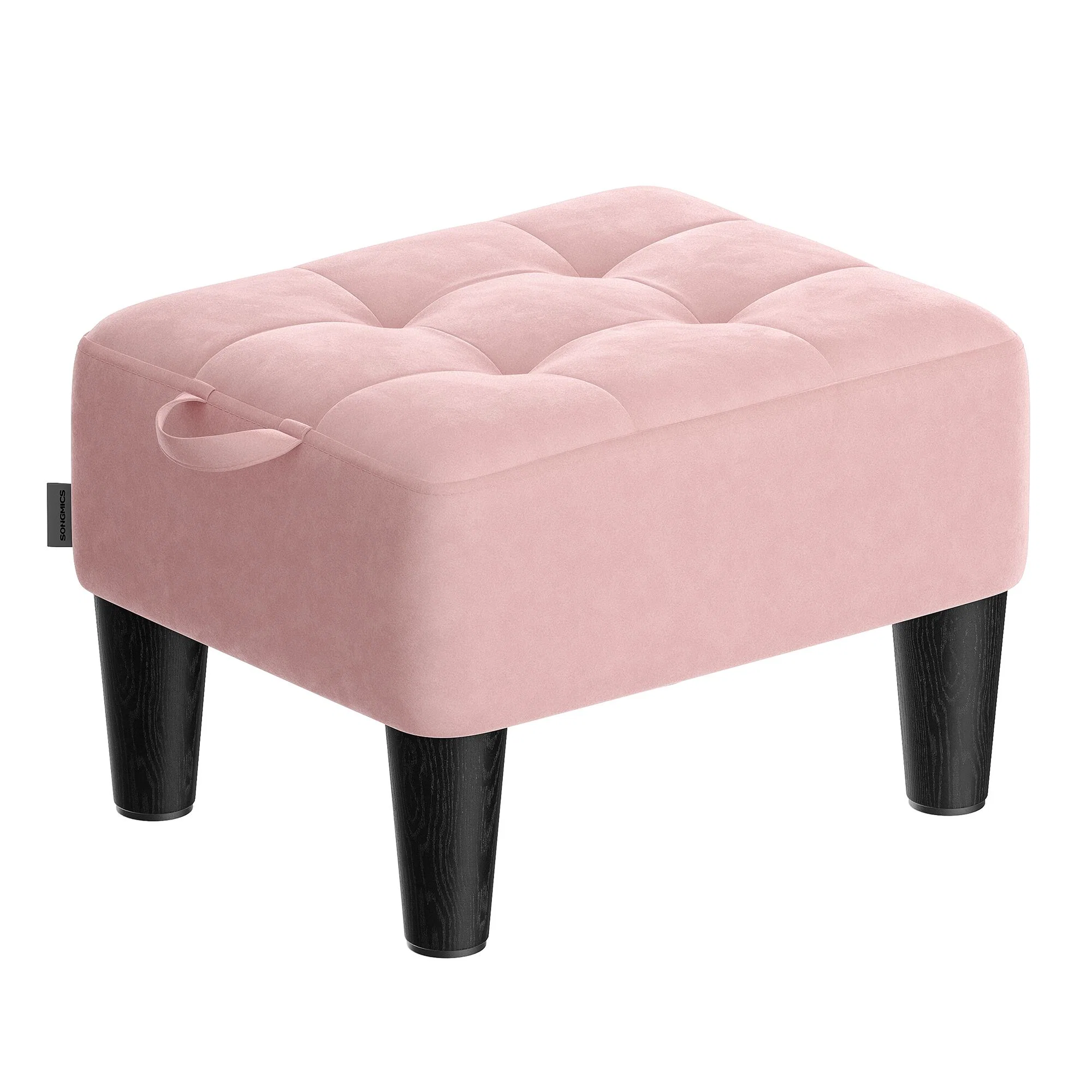 Fashionable SONGMICS SONGMICS Storage Ottoman Small Footstool Bench Velvet Seat with Thick Cushion for Bedroom Living Room Entryway 150 kg Weight Capacity Professional